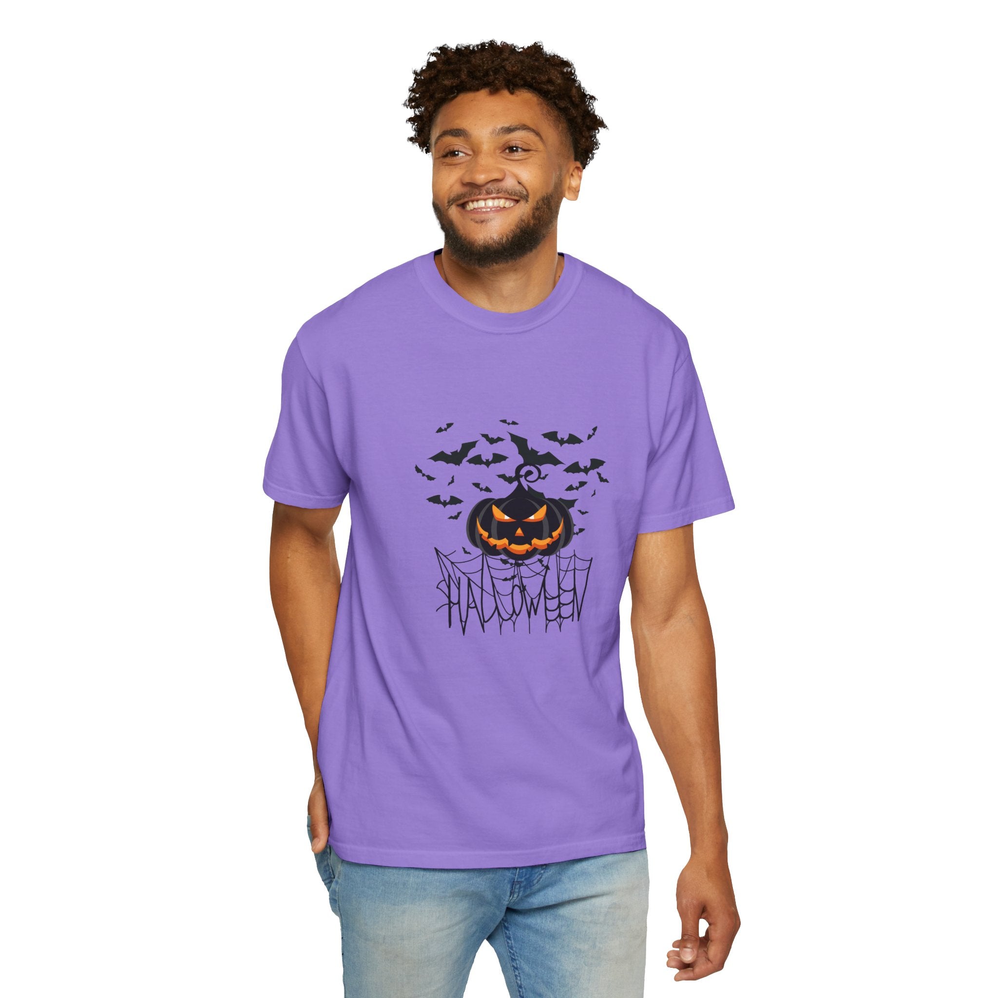 Halloween Vibe Unisex Garment-Dyed T-shirt, Casual Wear, Summer Vibe, Gift for Friends, Relaxed Everyday Style