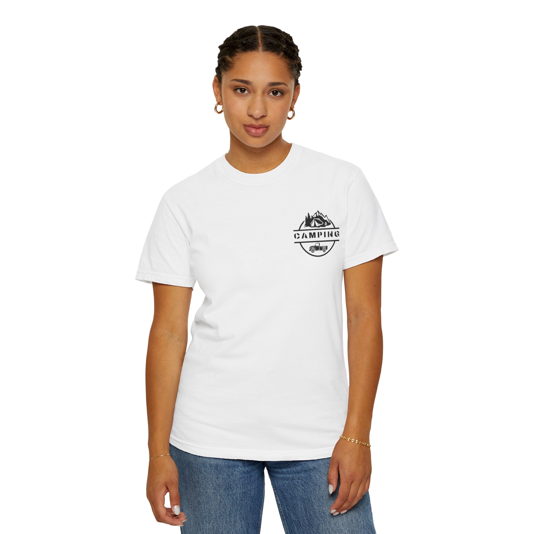 Leafen Camping Unisex Garment-Dyed T-shirt, Casual Wear, Summer Vibe, Gift for Friends, Relaxed Everyday Style
