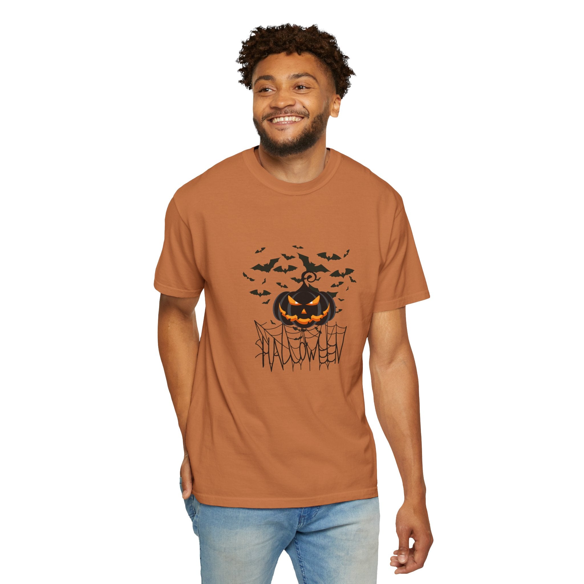 Halloween Vibe Unisex Garment-Dyed T-shirt, Casual Wear, Summer Vibe, Gift for Friends, Relaxed Everyday Style
