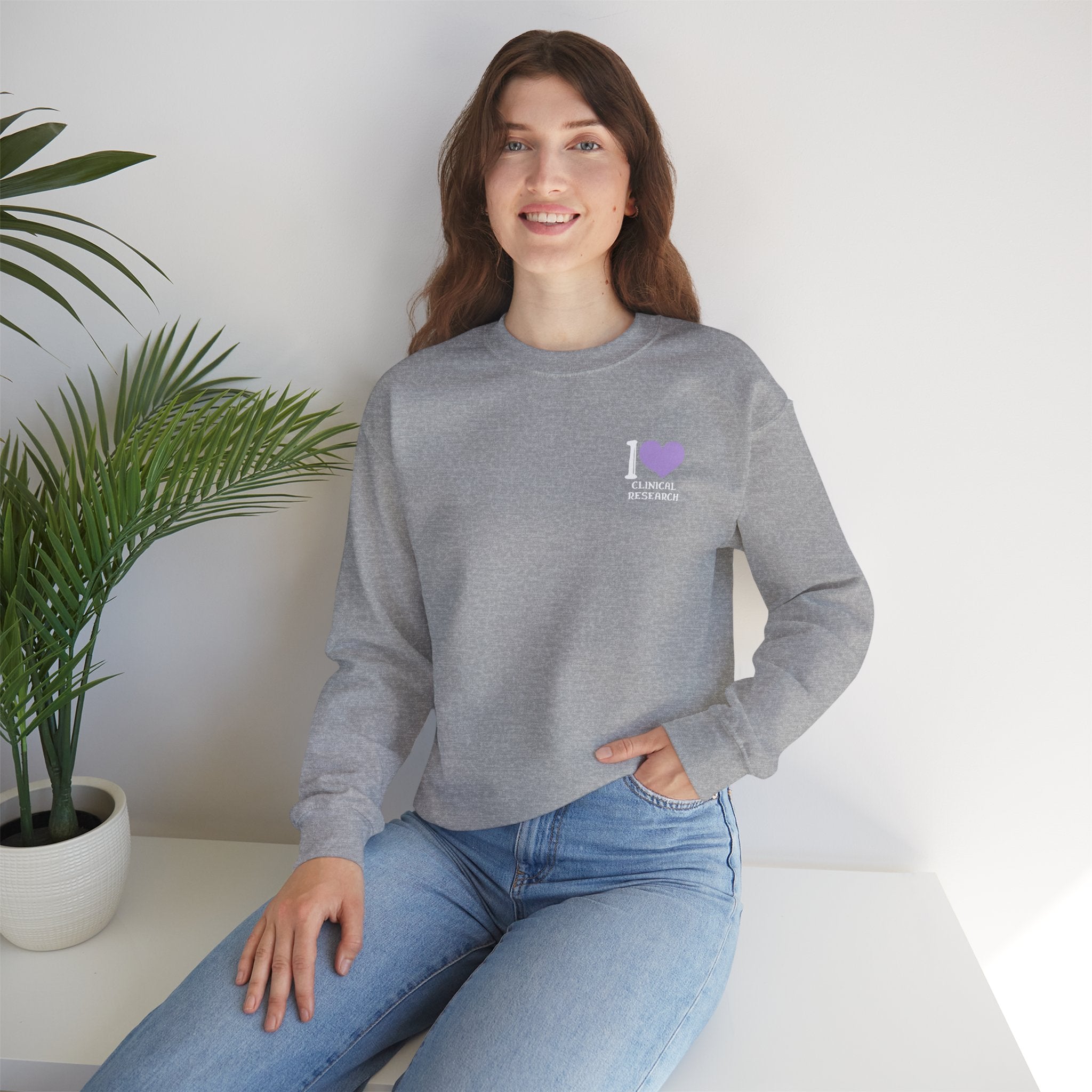 Leafen I Love Research Sweatshirt, Cozy Crewneck, Unisex Gift, Perfect for Researchers, Science Lovers, Casual Wear