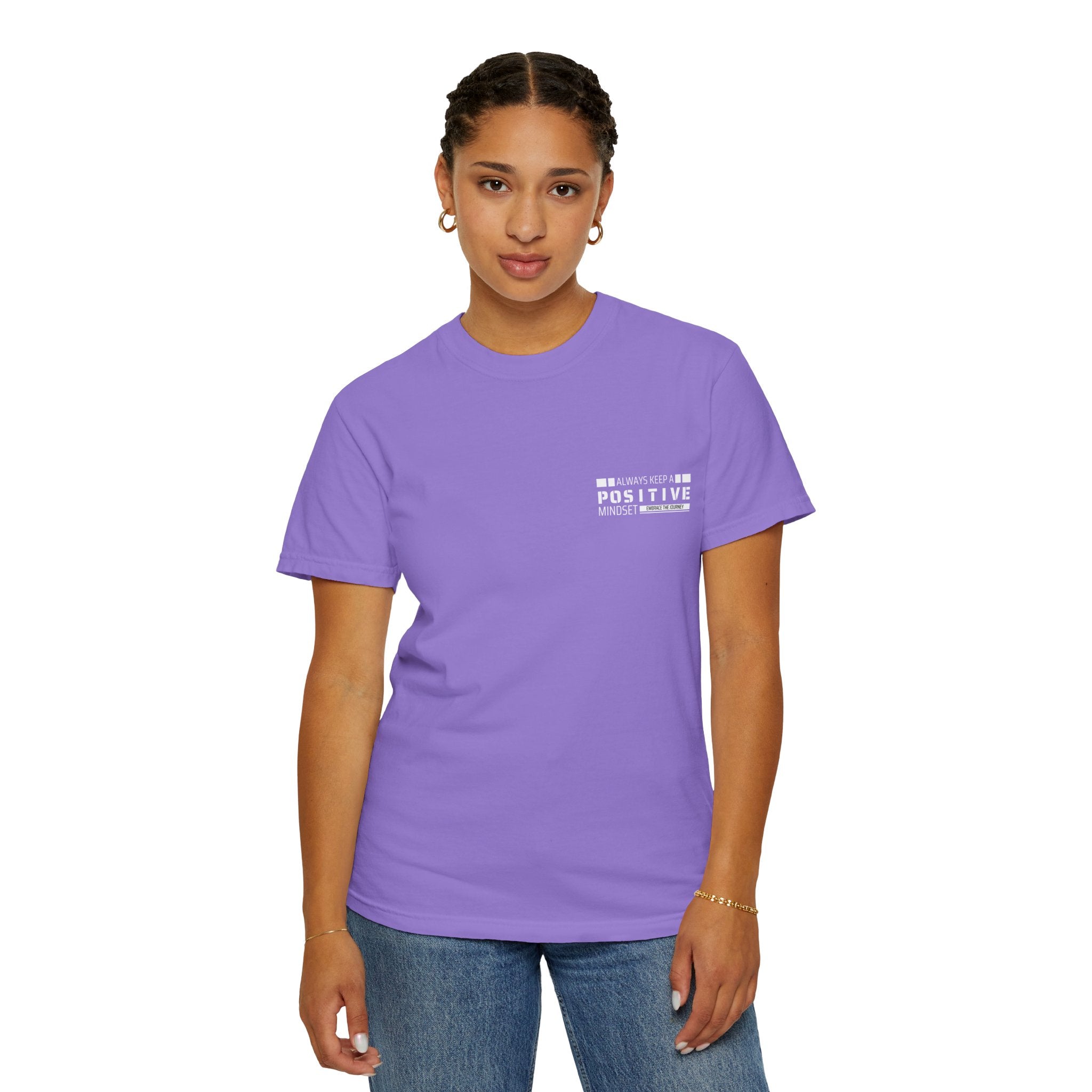Leafen Positive Vibe Unisex Garment-Dyed T-shirt, Casual Wear, Summer Vibe, Gift for Friends, Relaxed Everyday Style