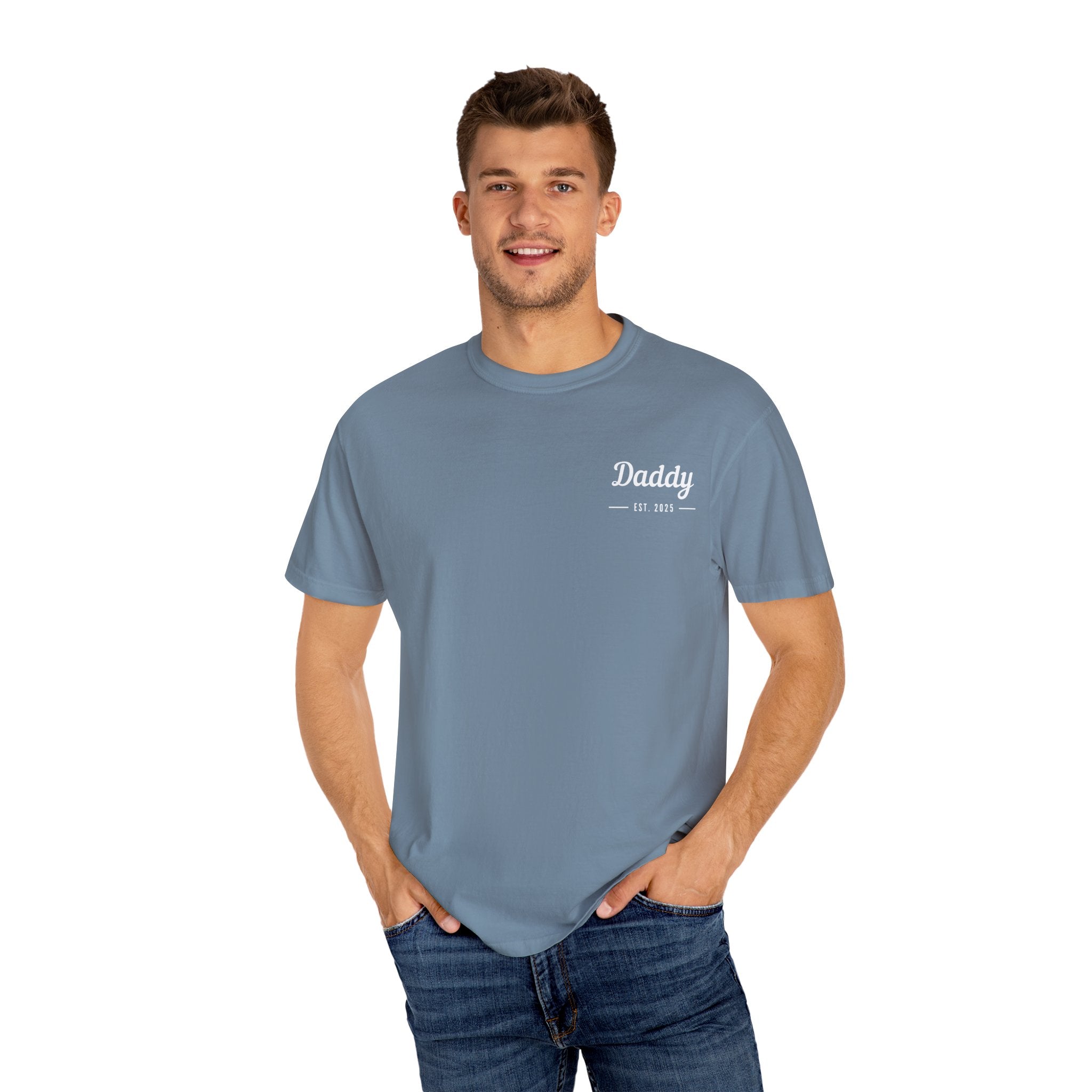 Leafen Daddy Est Unisex Garment-Dyed T-shirt, Casual Wear, Summer Vibe, Gift for Friends, Relaxed Everyday Style