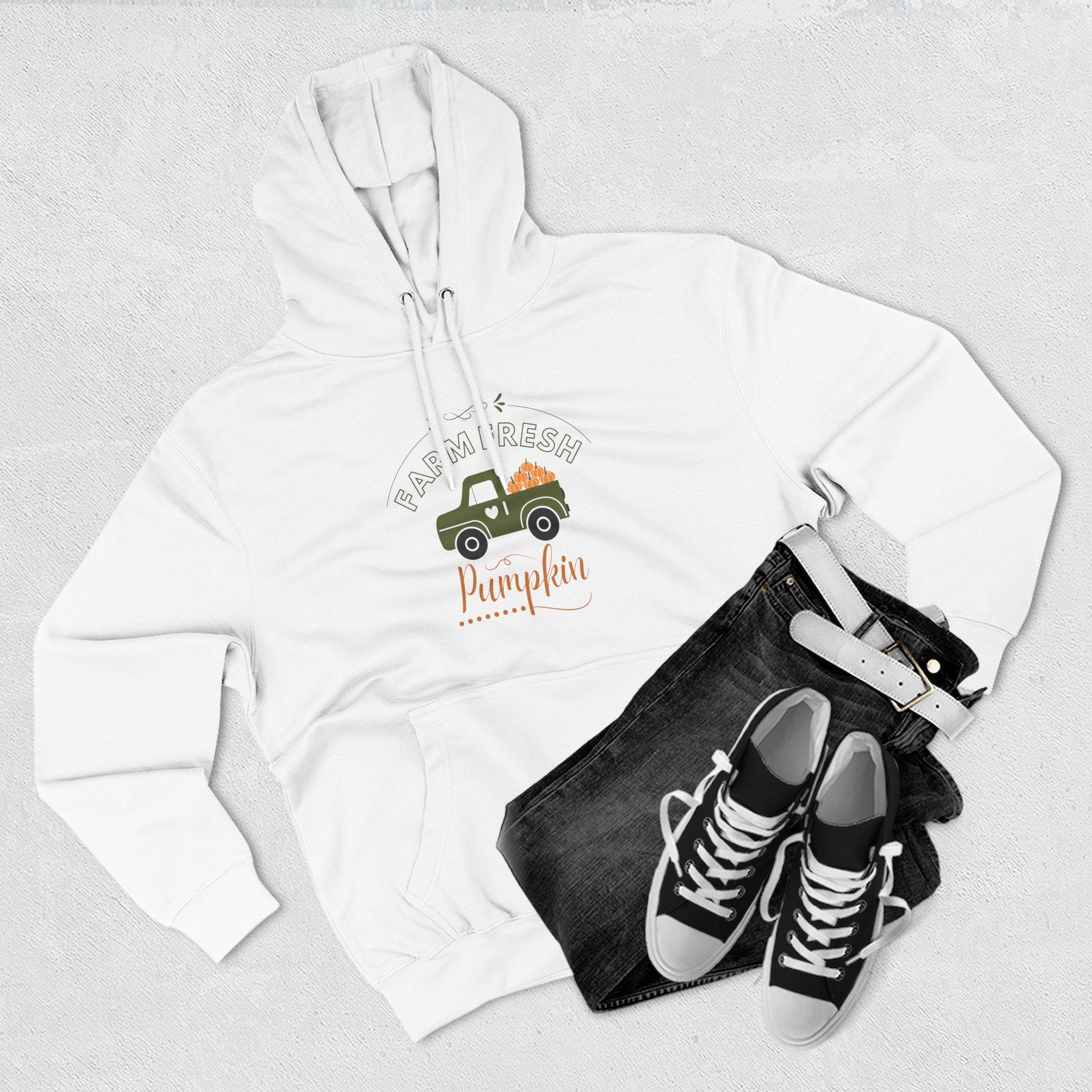 Leafen Autumn Fleece Hoodie - Peace, Love, Fall Design, Cozy Sweatshirt, Perfect for Thanksgiving, Fall Fashion, Gift Idea