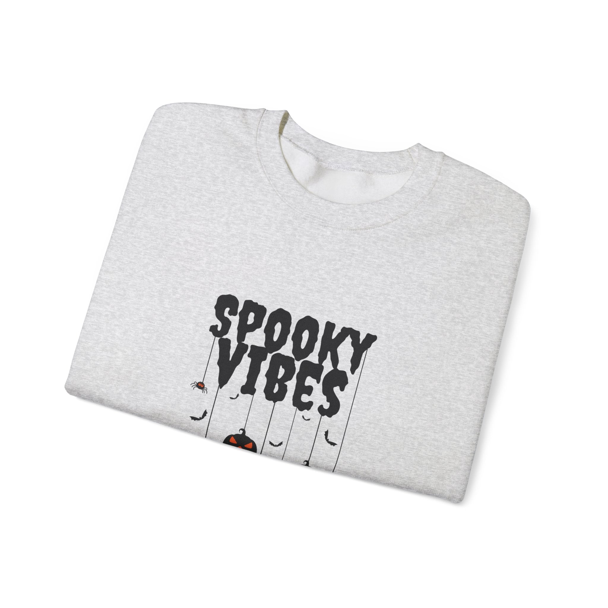 Leafen Spooky Vibes Unisex Garment-Dyed T-Shirt – 100% Ring-Spun Cotton, Soft Relaxed Fit Crewneck Tee for Men & Women