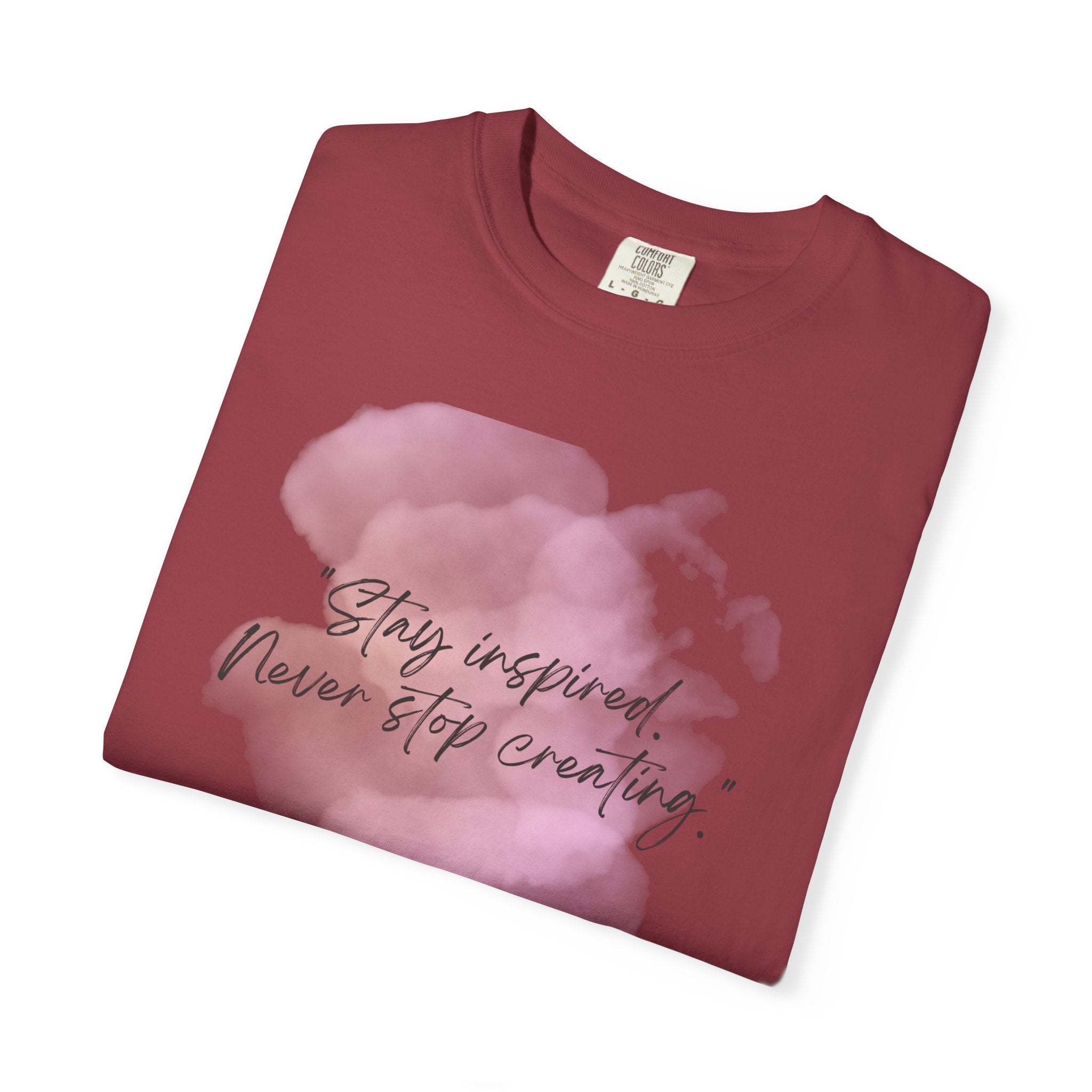 Leafen Stay Inspired Unisex Garment-Dyed T-shirt, Casual Wear, Summer Vibe, Gift for Friends, Relaxed Everyday Style