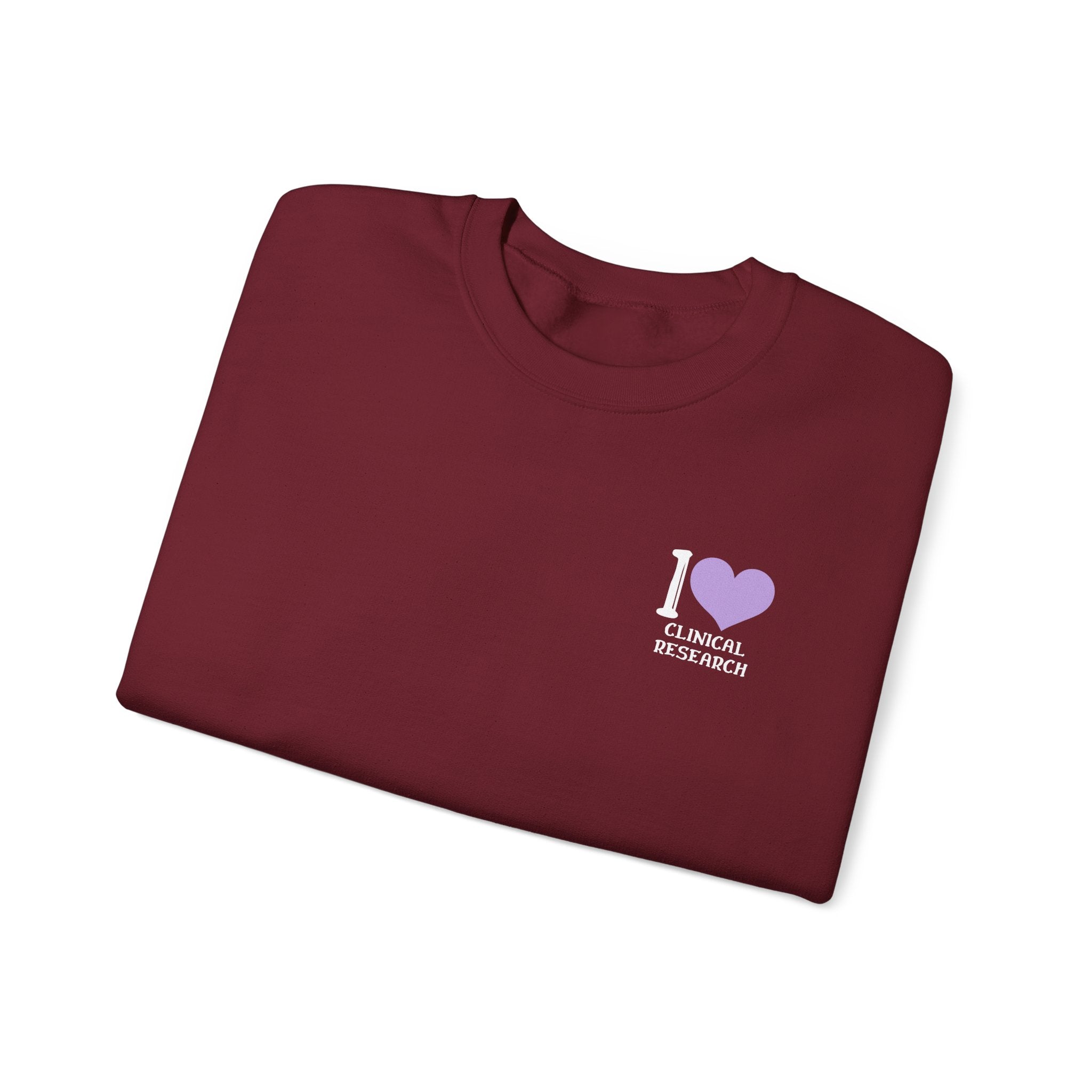 Leafen I Love Research Sweatshirt, Cozy Crewneck, Unisex Gift, Perfect for Researchers, Science Lovers, Casual Wear
