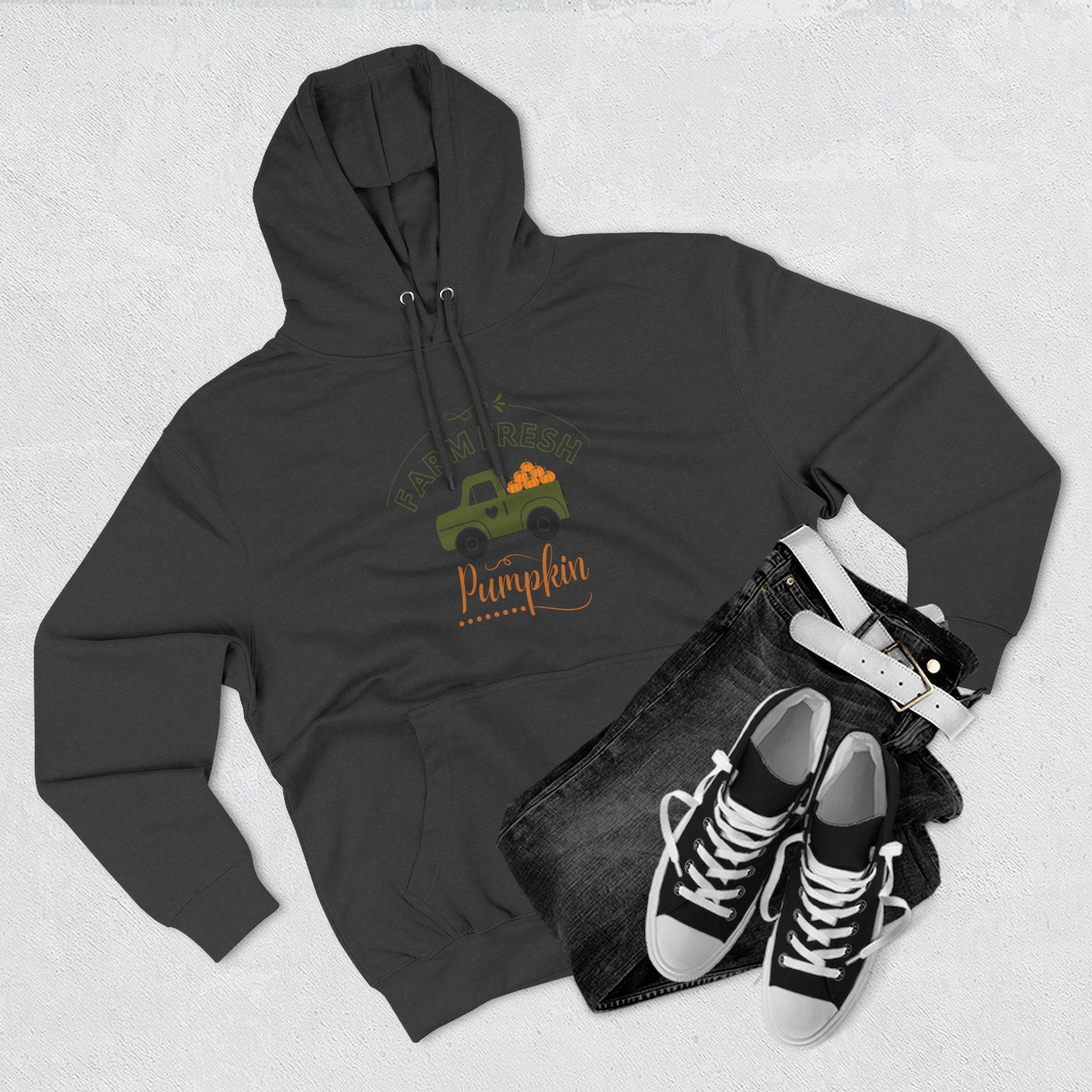 Leafen Autumn Fleece Hoodie - Peace, Love, Fall Design, Cozy Sweatshirt, Perfect for Thanksgiving, Fall Fashion, Gift Idea