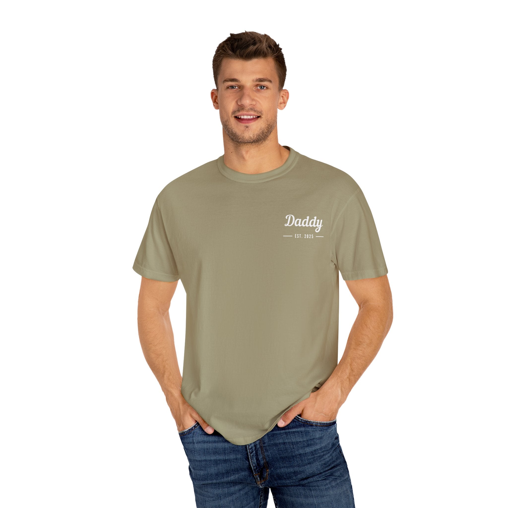 Leafen Daddy Est Unisex Garment-Dyed T-shirt, Casual Wear, Summer Vibe, Gift for Friends, Relaxed Everyday Style