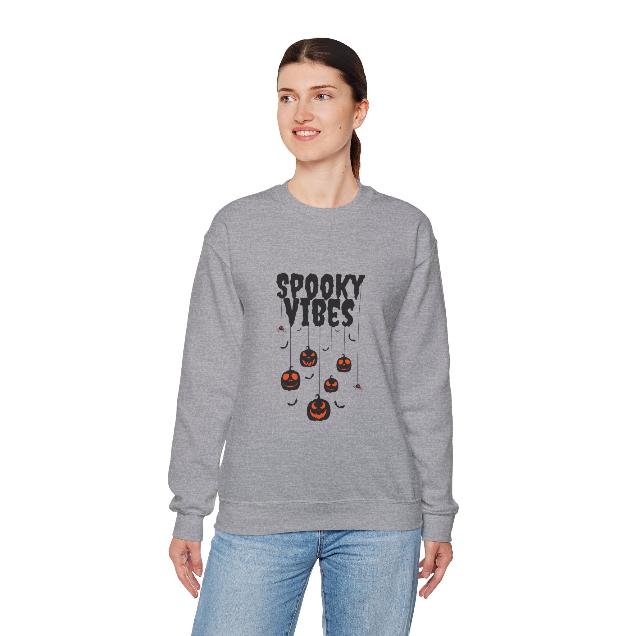 Leafen Spooky Vibes Unisex Garment-Dyed T-Shirt – 100% Ring-Spun Cotton, Soft Relaxed Fit Crewneck Tee for Men & Women