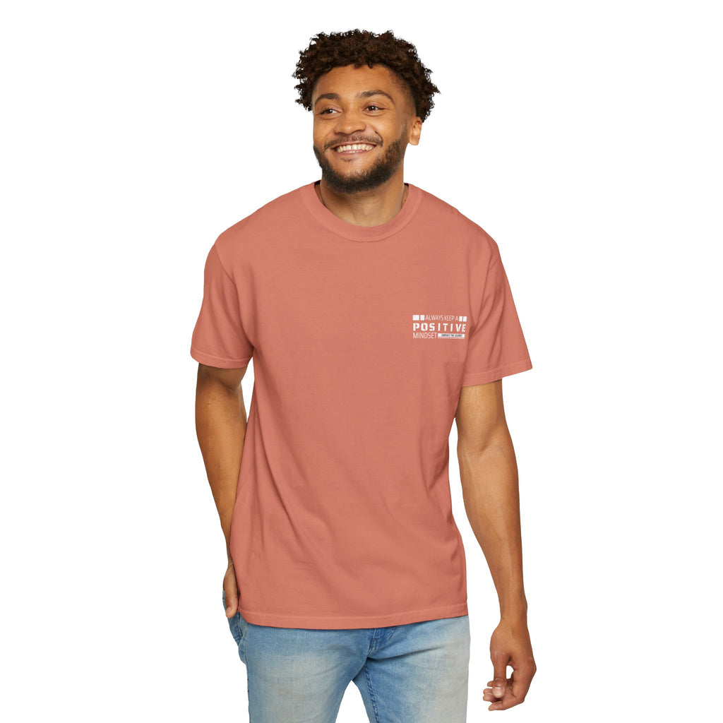 Leafen Positive Vibe Unisex Garment-Dyed T-shirt, Casual Wear, Summer Vibe, Gift for Friends, Relaxed Everyday Style