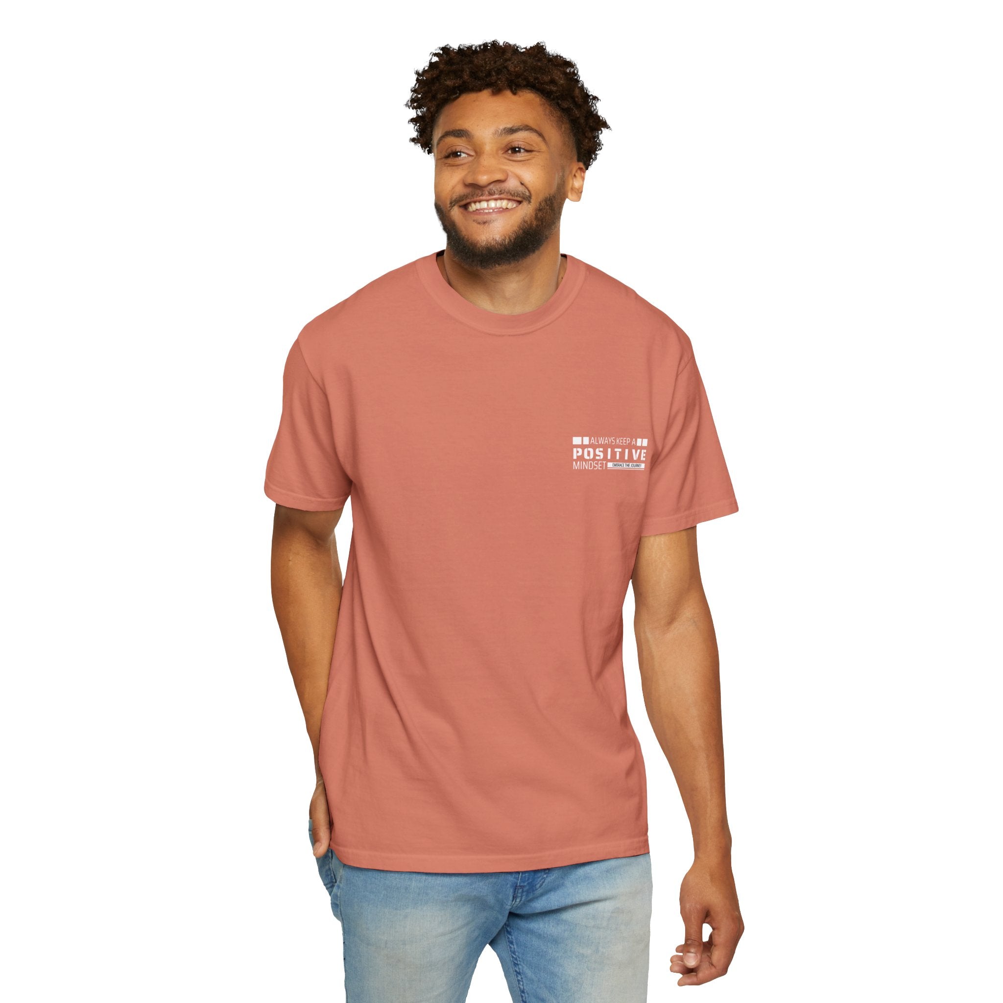 Leafen Positive Vibe Unisex Garment-Dyed T-shirt, Casual Wear, Summer Vibe, Gift for Friends, Relaxed Everyday Style