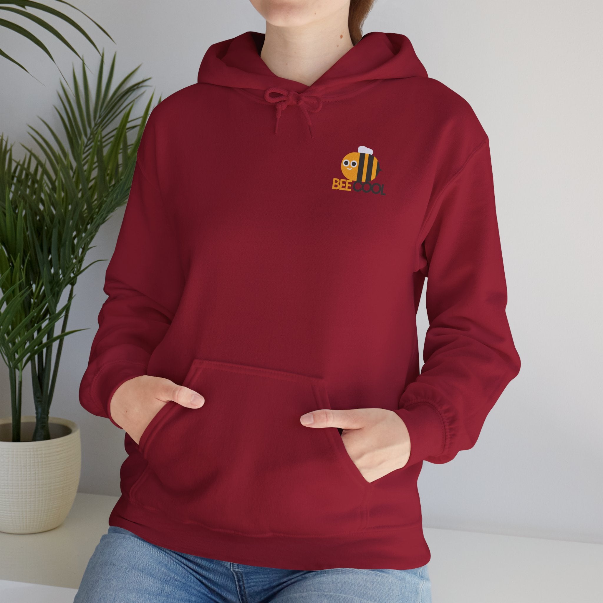Leafen Bee Cool Unisex Heavy Blend™ Hooded Sweatshirt, Comfortable Casual Wear, Perfect Gift for Nature Lovers