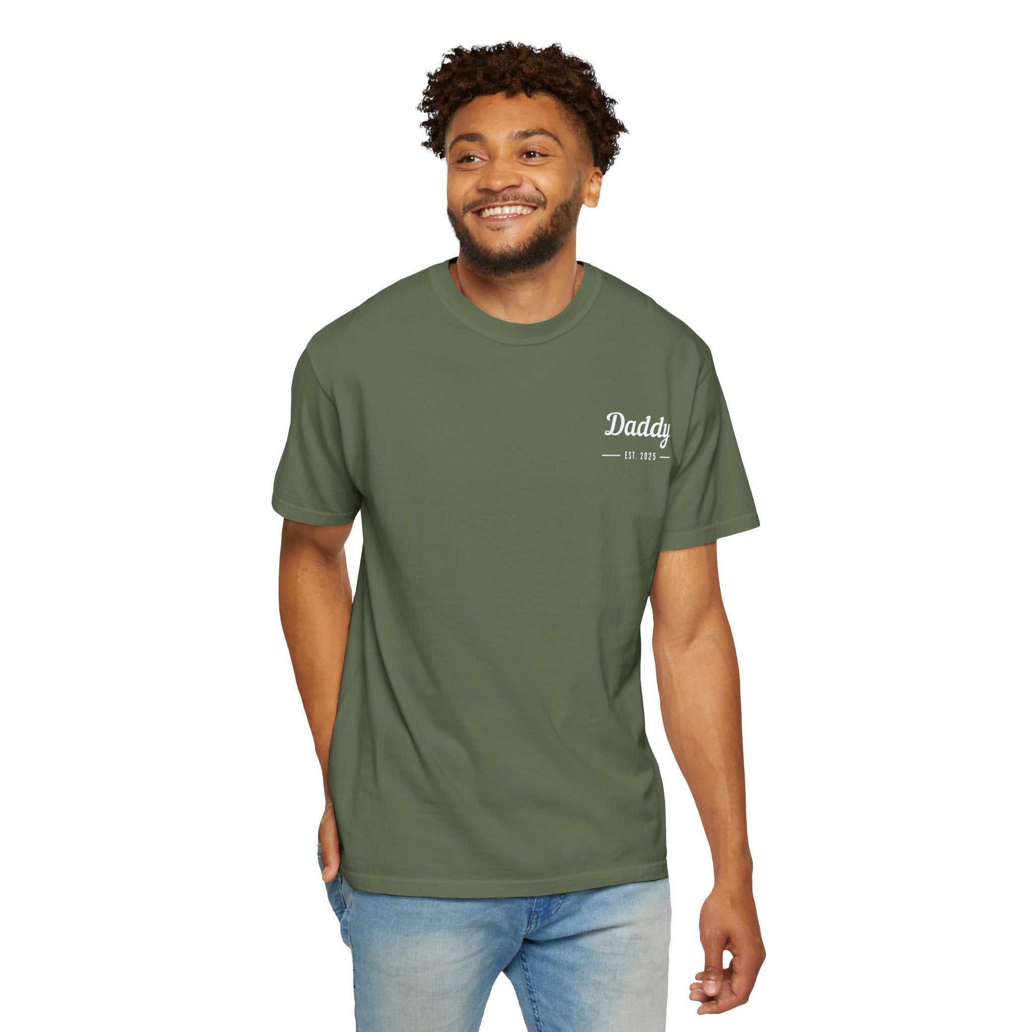 Leafen Daddy Est Unisex Garment-Dyed T-shirt, Casual Wear, Summer Vibe, Gift for Friends, Relaxed Everyday Style