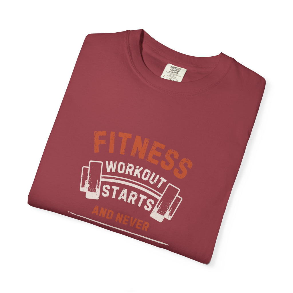 Fitness Workout Unisex Garment-Dyed T-shirt, Casual Wear, Summer Vibe, Gift for Friends, Motivational Relaxed Everyday Style