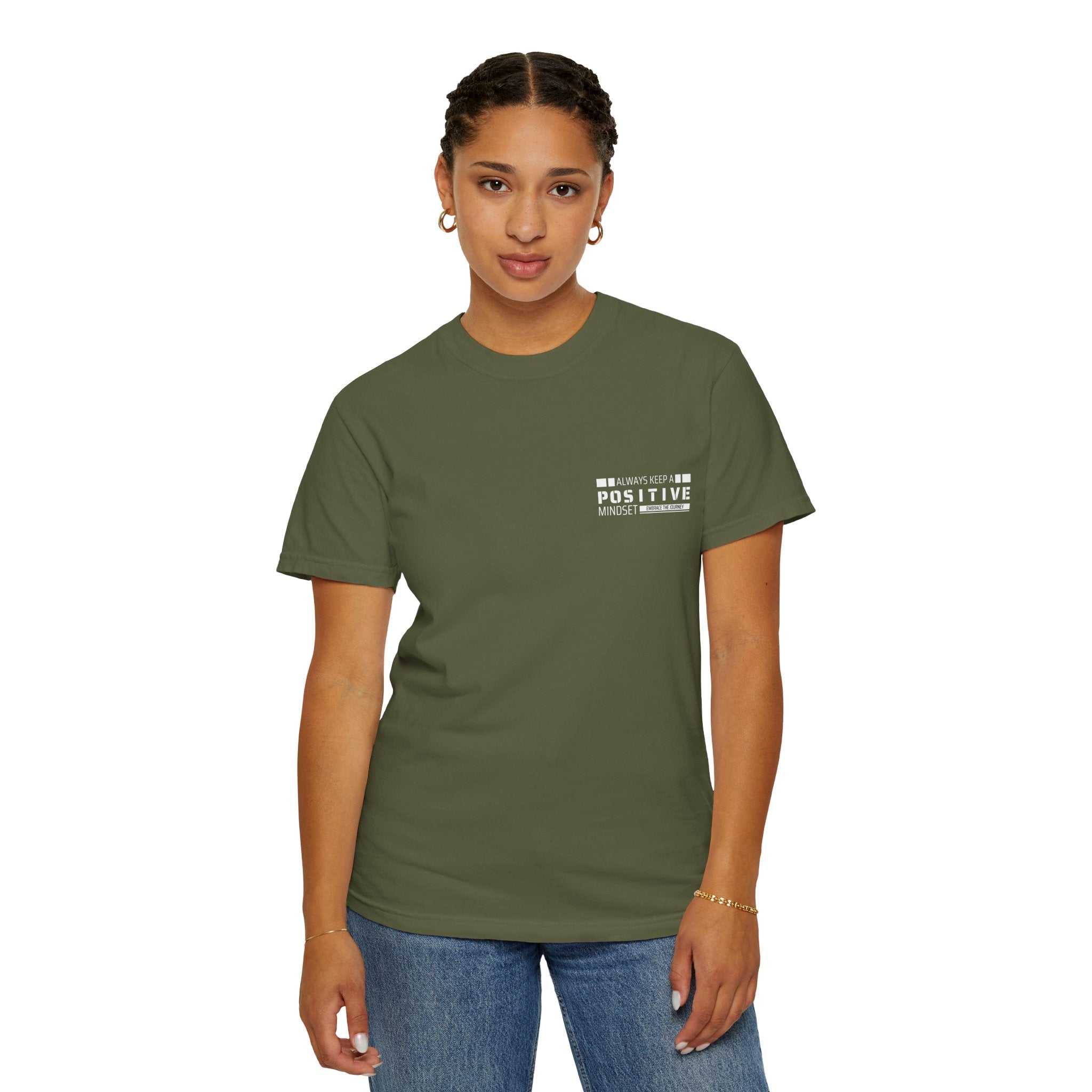 Leafen Positive Vibe Unisex Garment-Dyed T-shirt, Casual Wear, Summer Vibe, Gift for Friends, Relaxed Everyday Style