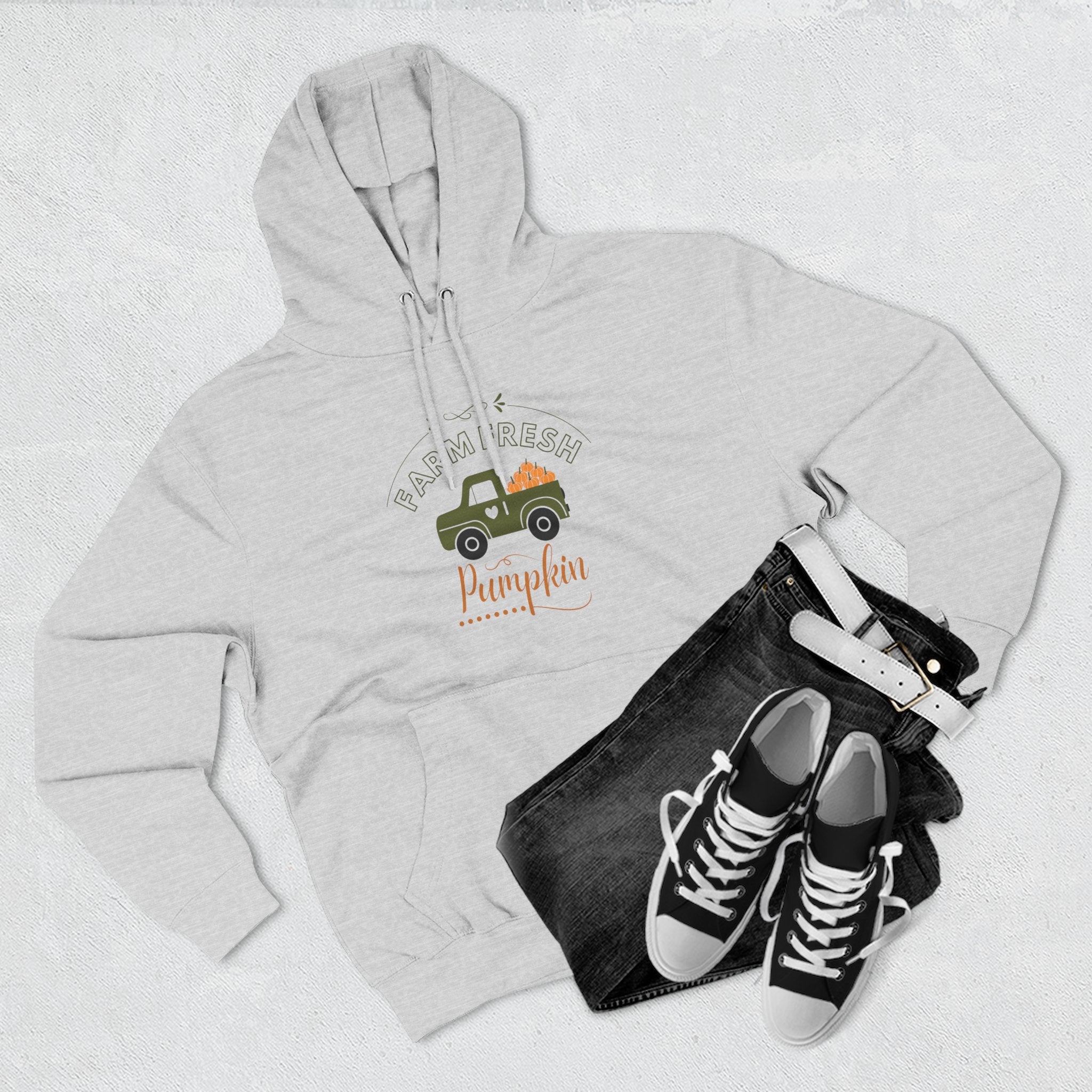 Leafen Autumn Fleece Hoodie - Peace, Love, Fall Design, Cozy Sweatshirt, Perfect for Thanksgiving, Fall Fashion, Gift Idea