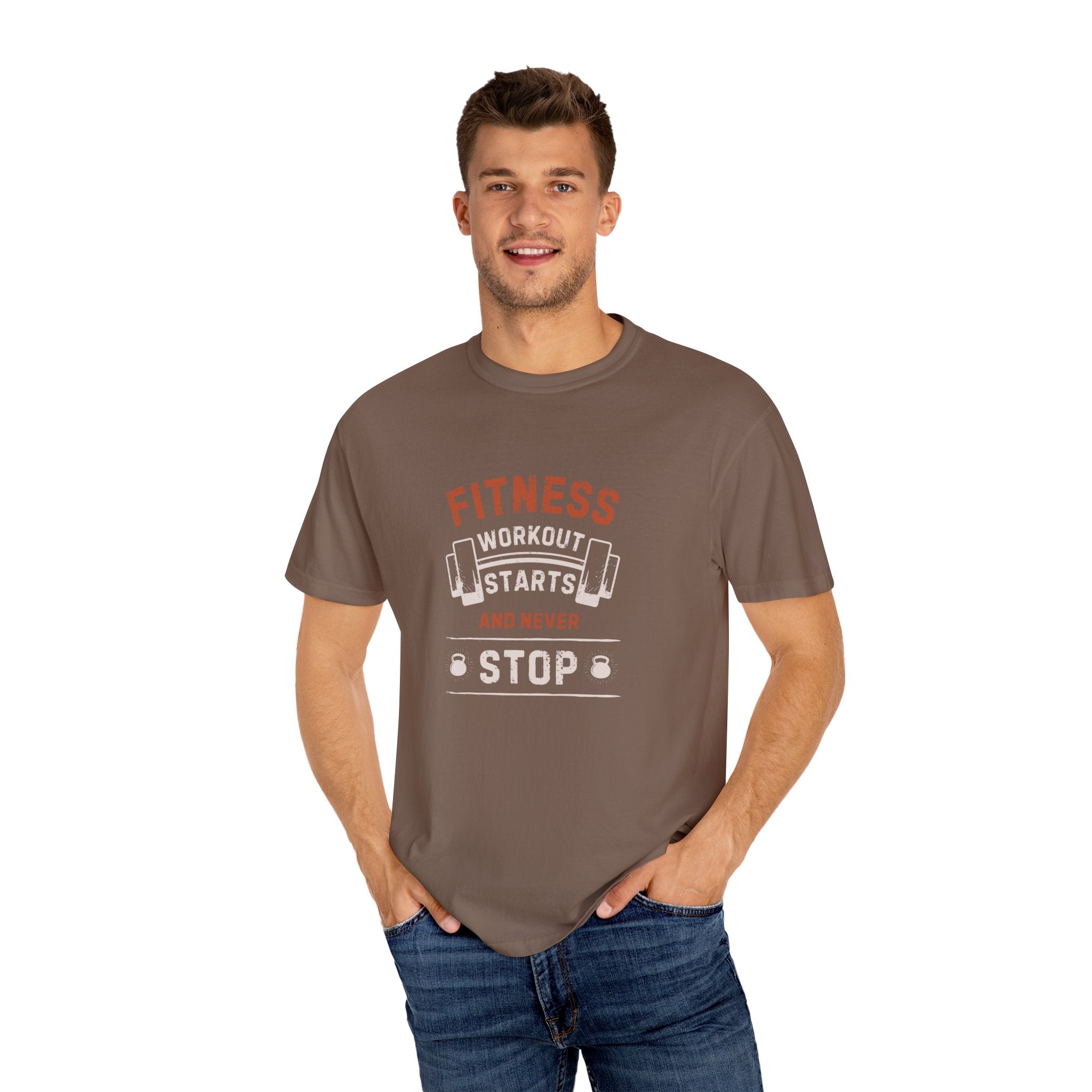 Fitness Workout Unisex Garment-Dyed T-shirt, Casual Wear, Summer Vibe, Gift for Friends, Motivational Relaxed Everyday Style