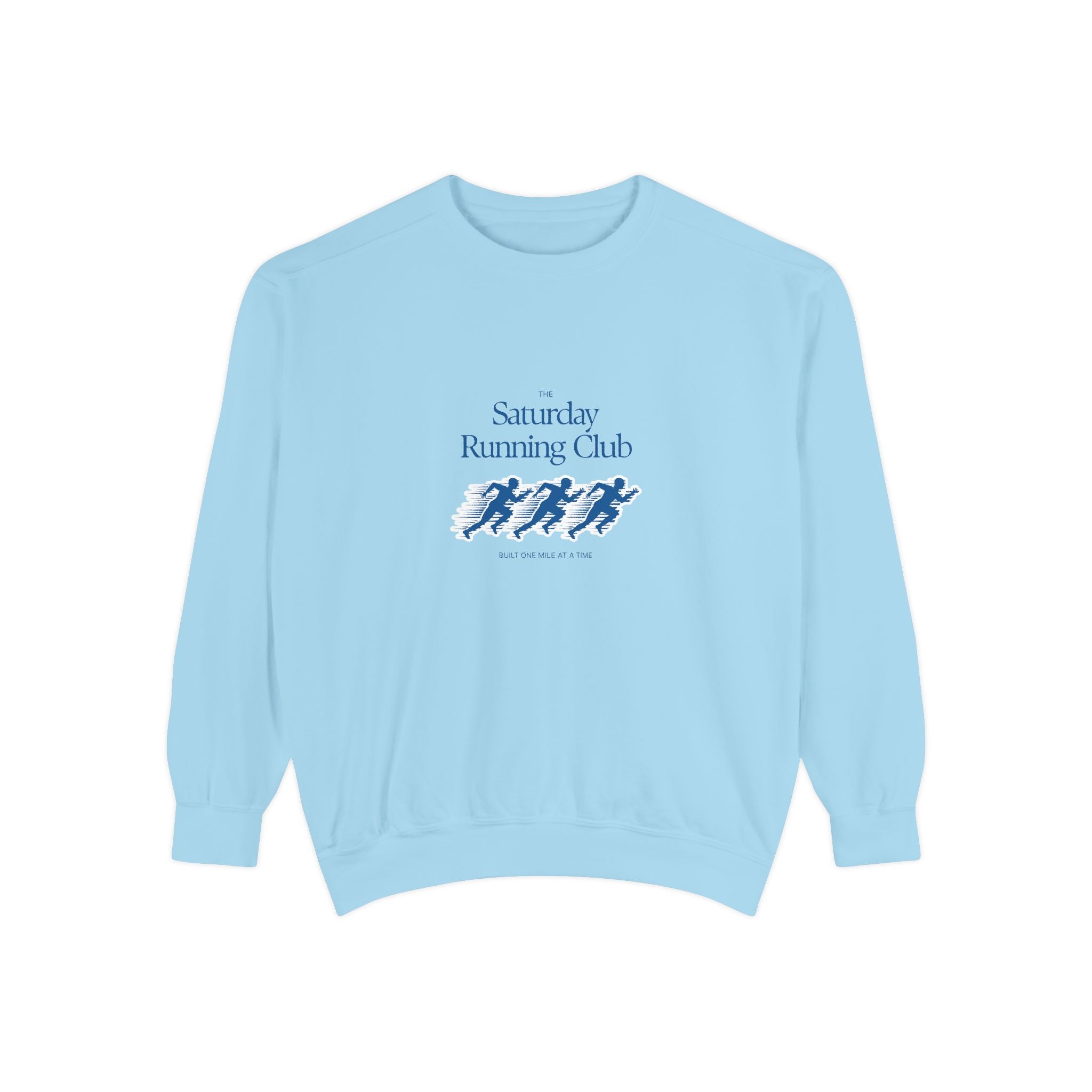 Running Club Unisex Garment-Dyed Sweatshirt, Cozy Pullover Sweatshirt, Casual Streetwear, Gift for Her