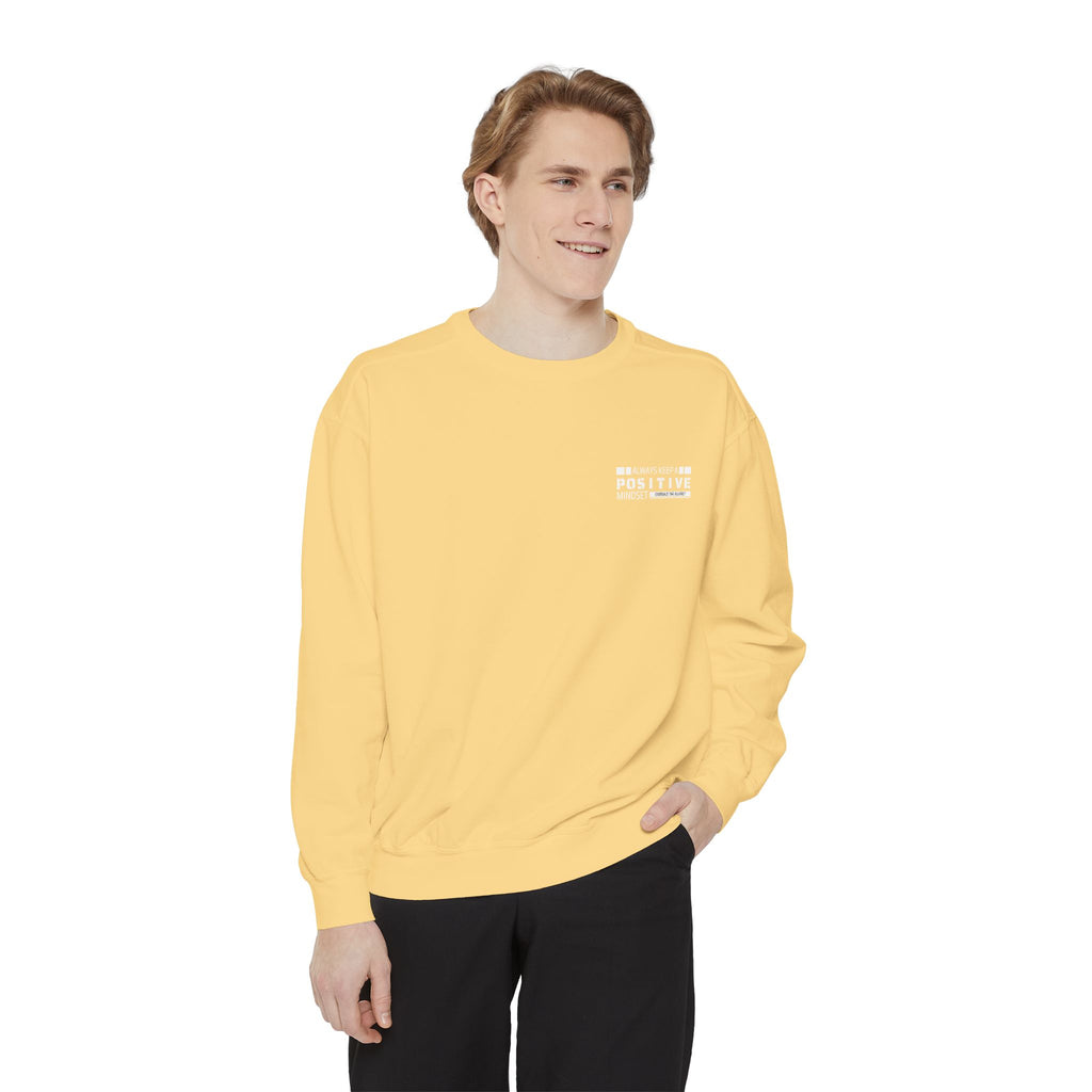 Leafen Positive Vibes Unisex Sweatshirt, Casual Crewneck, Gift for Friends, Motivational Apparel, Everyday Comfort Wear
