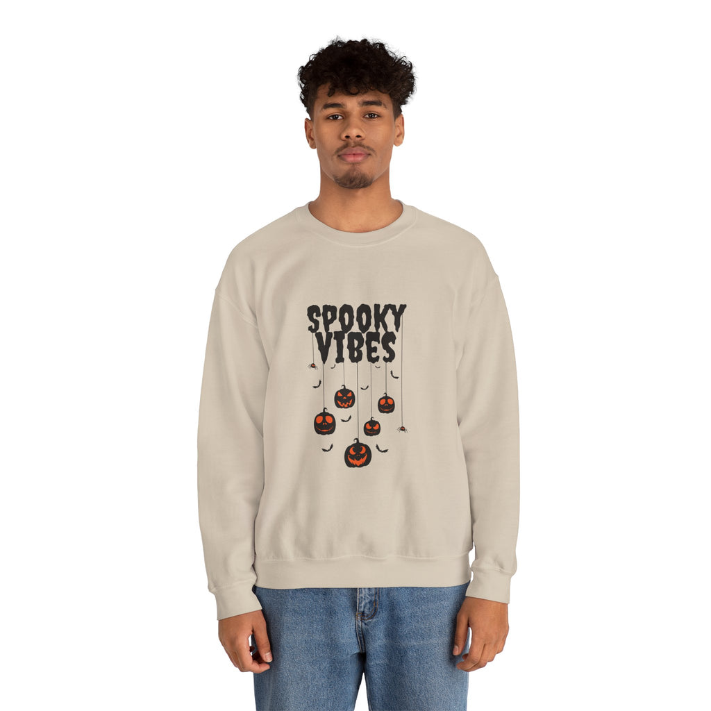 Leafen Spooky Vibes Unisex Garment-Dyed T-Shirt – 100% Ring-Spun Cotton, Soft Relaxed Fit Crewneck Tee for Men & Women