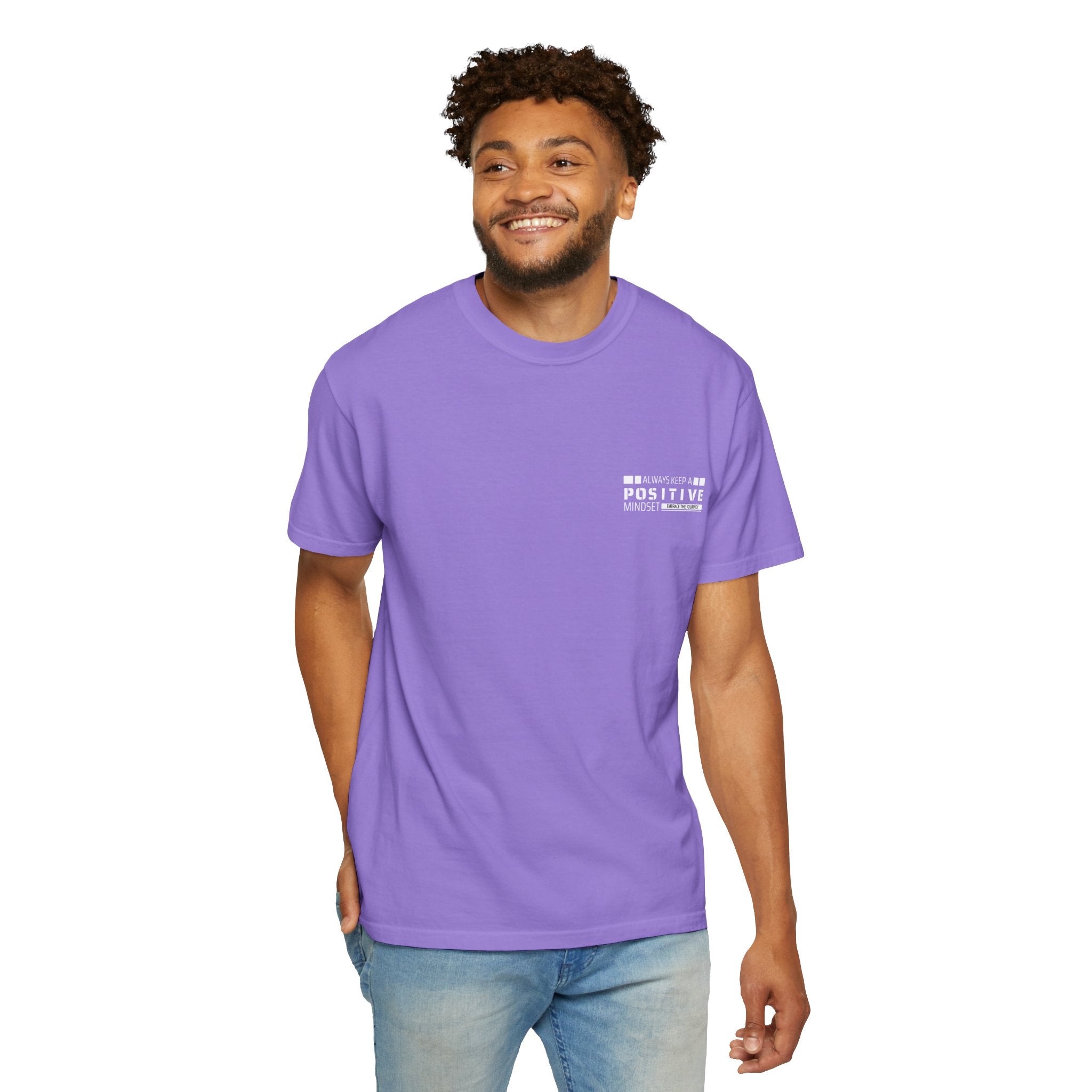 Leafen Positive Vibe Unisex Garment-Dyed T-shirt, Casual Wear, Summer Vibe, Gift for Friends, Relaxed Everyday Style