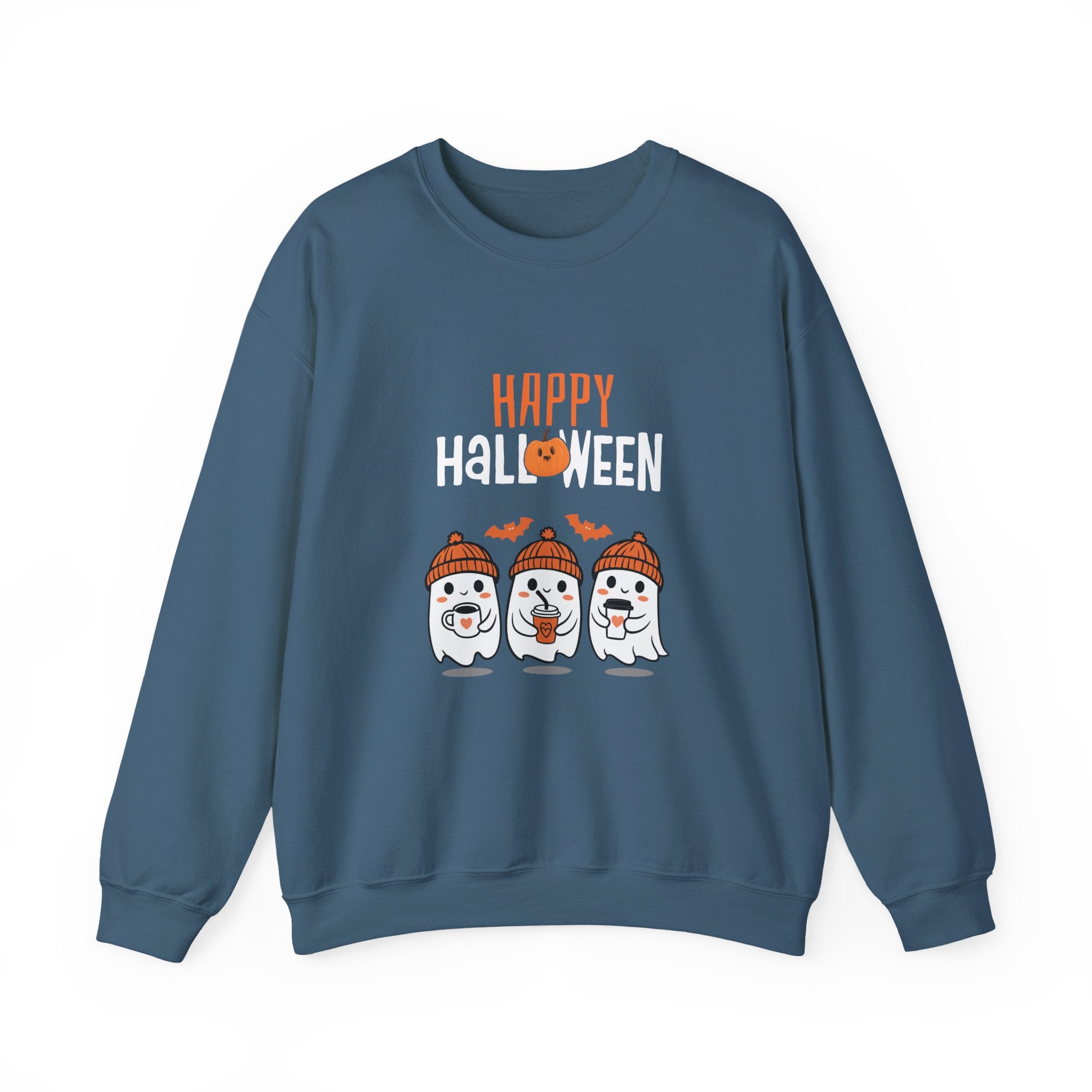 Leafen Happy Halloween Sweatshirt, Cozy Crewneck, Unisex Gift, Perfect for Halloween, Casual Wear