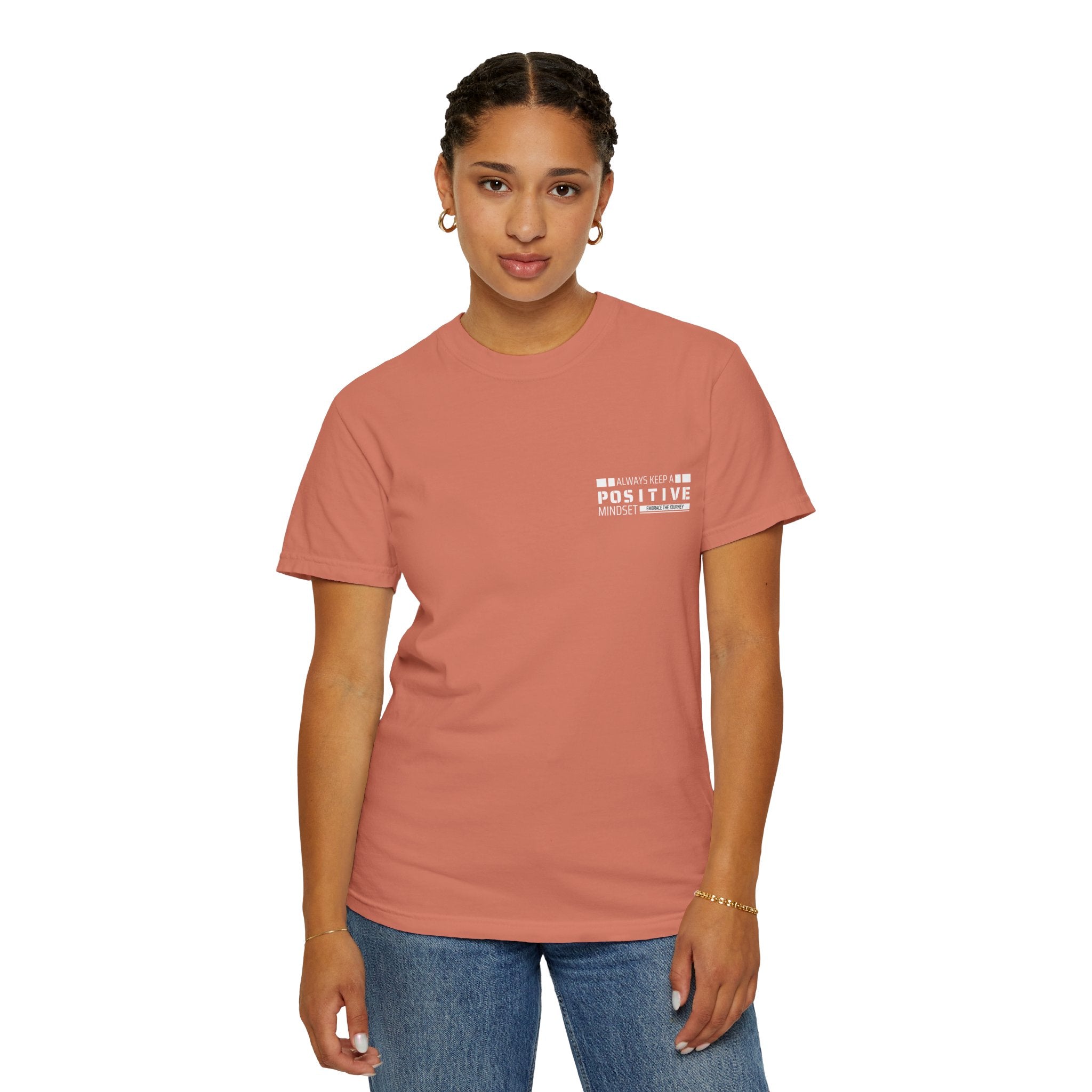 Leafen Positive Vibe Unisex Garment-Dyed T-shirt, Casual Wear, Summer Vibe, Gift for Friends, Relaxed Everyday Style
