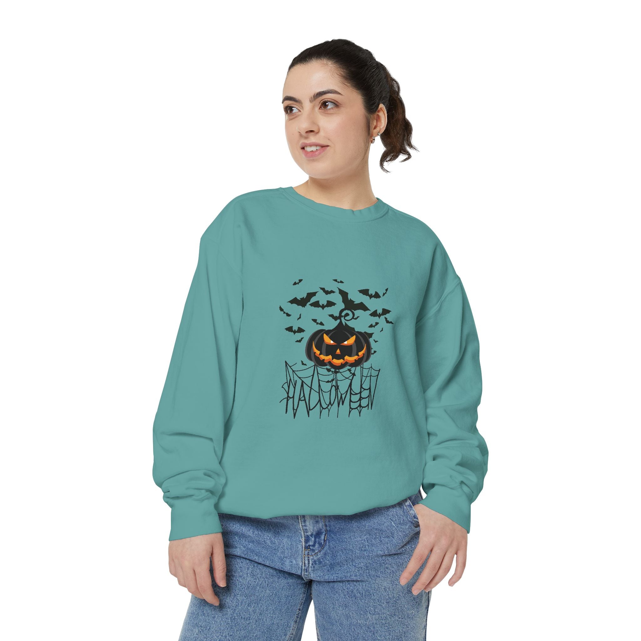 Leafen Halloween Web Unisex Sweatshirt, Casual Crewneck, Gift for Friends, Motivational Apparel, Everyday Comfort Wear