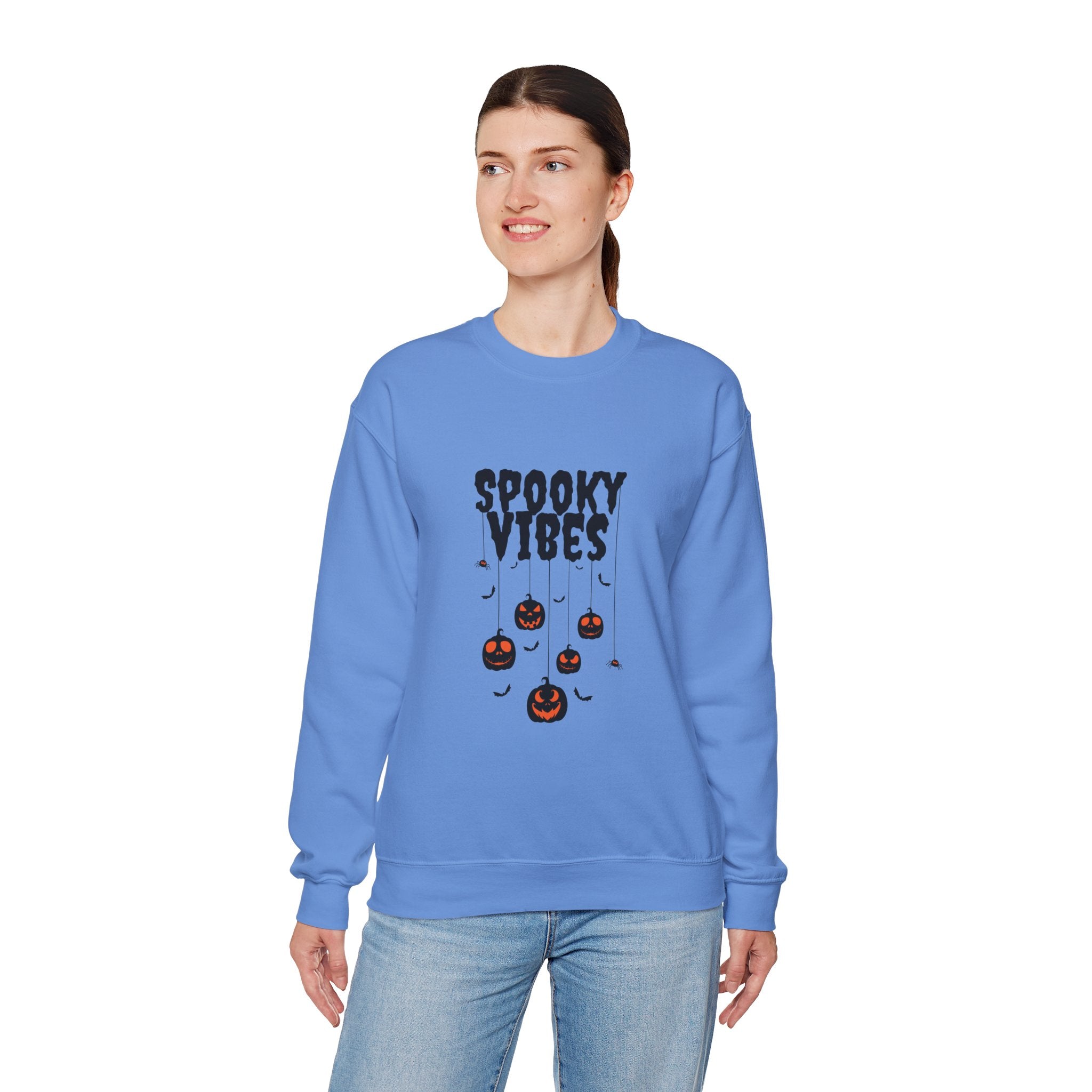 Leafen Spooky Vibes Unisex Garment-Dyed T-Shirt – 100% Ring-Spun Cotton, Soft Relaxed Fit Crewneck Tee for Men & Women