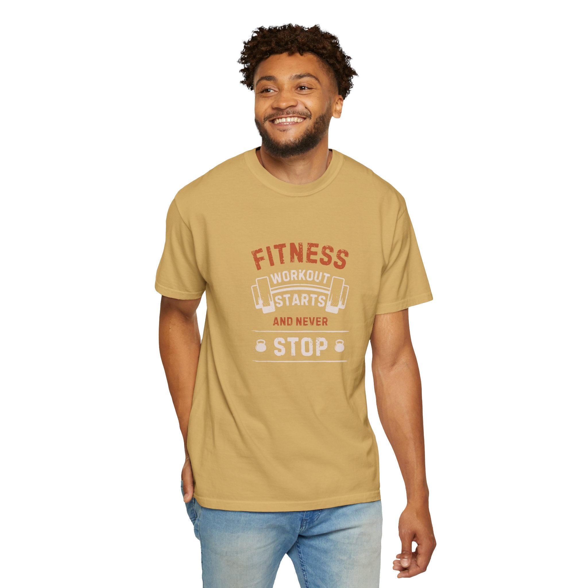 Fitness Workout Unisex Garment-Dyed T-shirt, Casual Wear, Summer Vibe, Gift for Friends, Motivational Relaxed Everyday Style