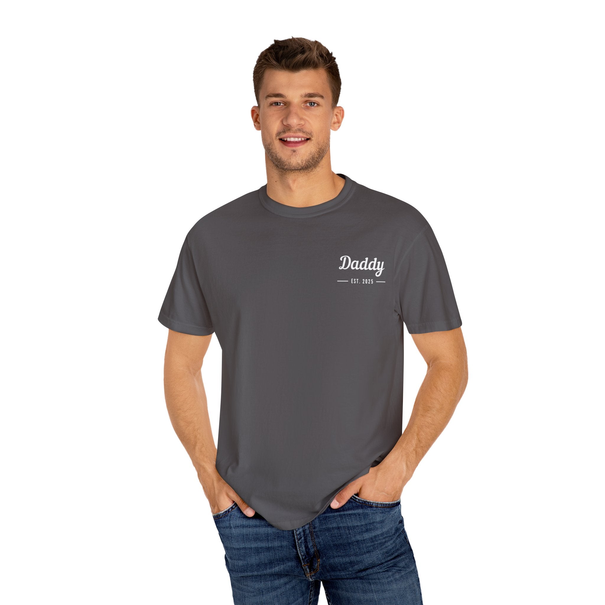 Leafen Daddy Est Unisex Garment-Dyed T-shirt, Casual Wear, Summer Vibe, Gift for Friends, Relaxed Everyday Style