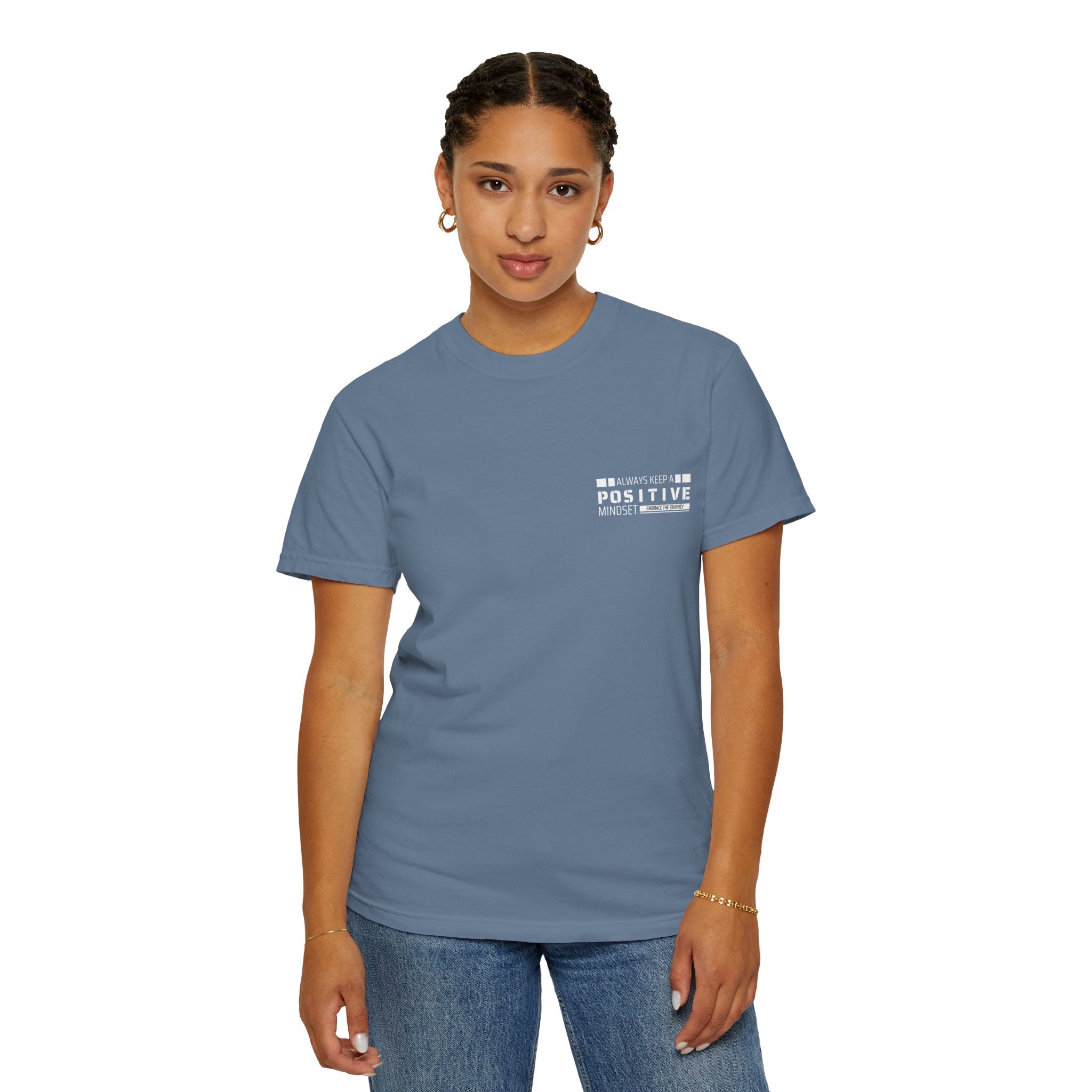 Leafen Positive Vibe Unisex Garment-Dyed T-shirt, Casual Wear, Summer Vibe, Gift for Friends, Relaxed Everyday Style