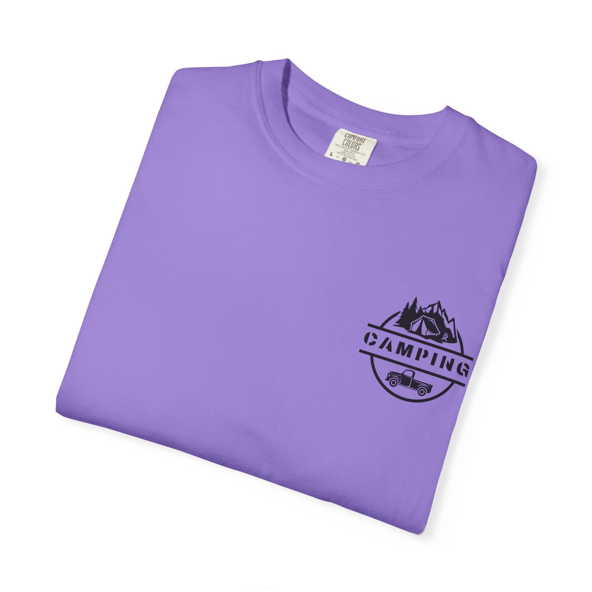 Leafen Camping Unisex Garment-Dyed T-shirt, Casual Wear, Summer Vibe, Gift for Friends, Relaxed Everyday Style