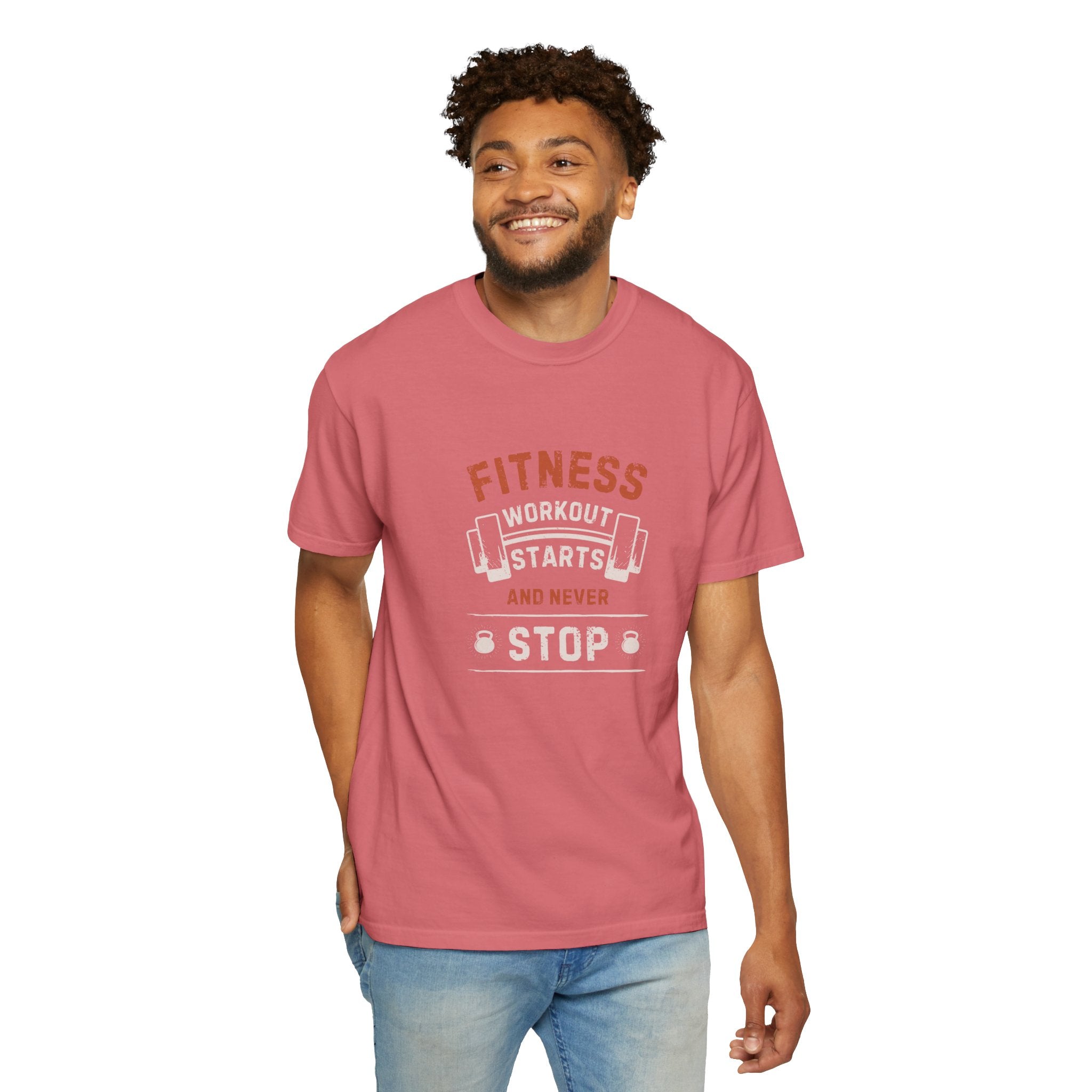 Fitness Workout Unisex Garment-Dyed T-shirt, Casual Wear, Summer Vibe, Gift for Friends, Motivational Relaxed Everyday Style