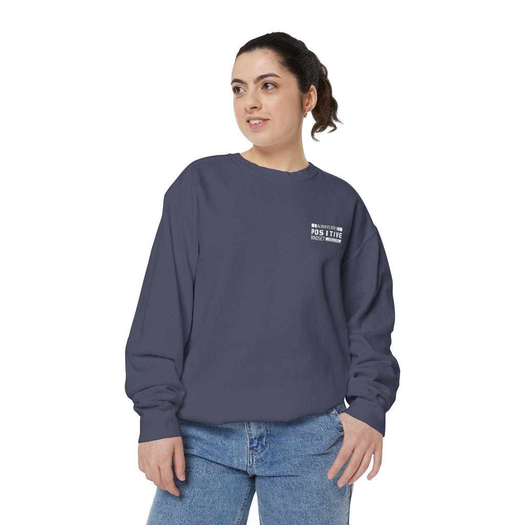 Leafen Positive Vibes Unisex Sweatshirt, Casual Crewneck, Gift for Friends, Motivational Apparel, Everyday Comfort Wear