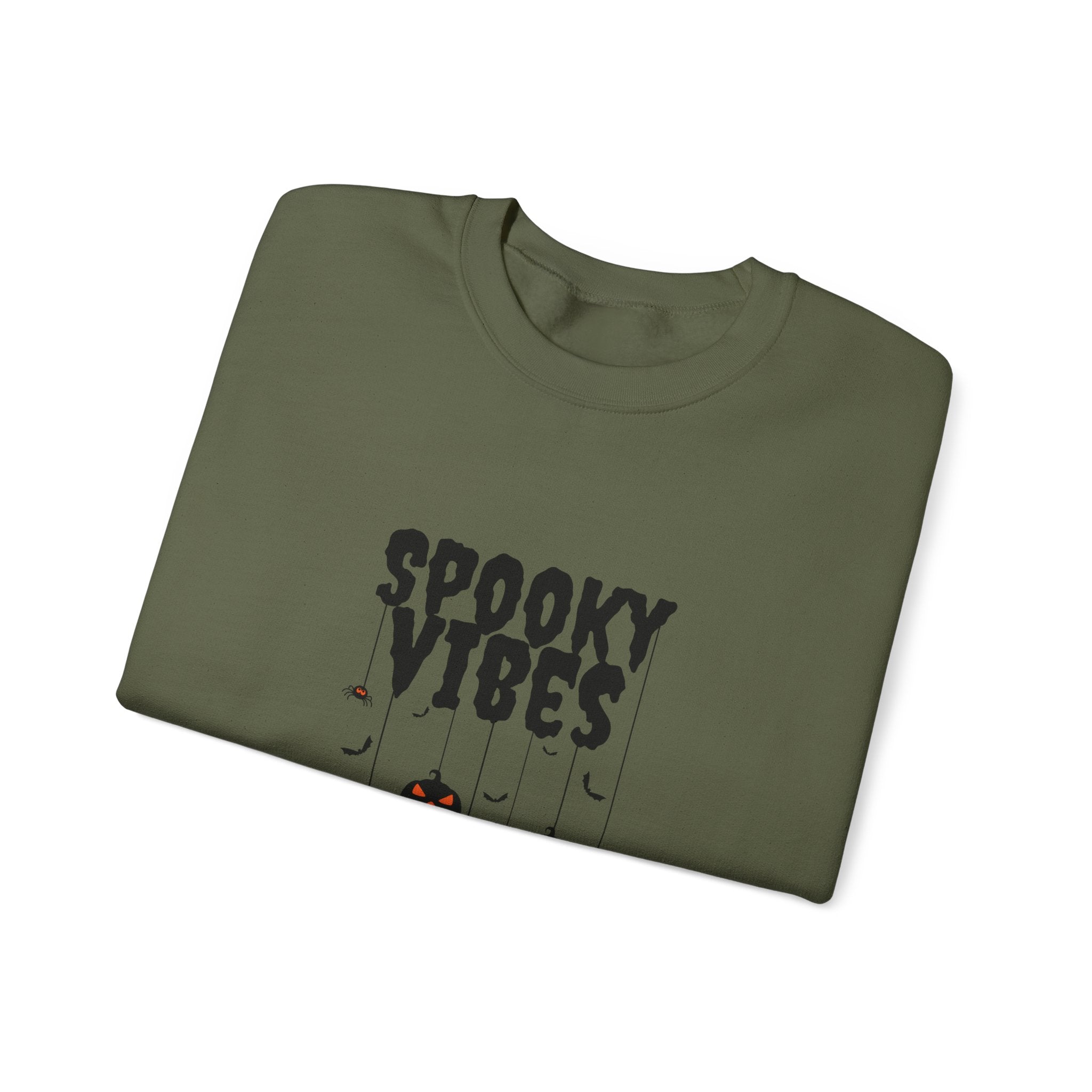 Leafen Spooky Vibes Unisex Garment-Dyed T-Shirt – 100% Ring-Spun Cotton, Soft Relaxed Fit Crewneck Tee for Men & Women
