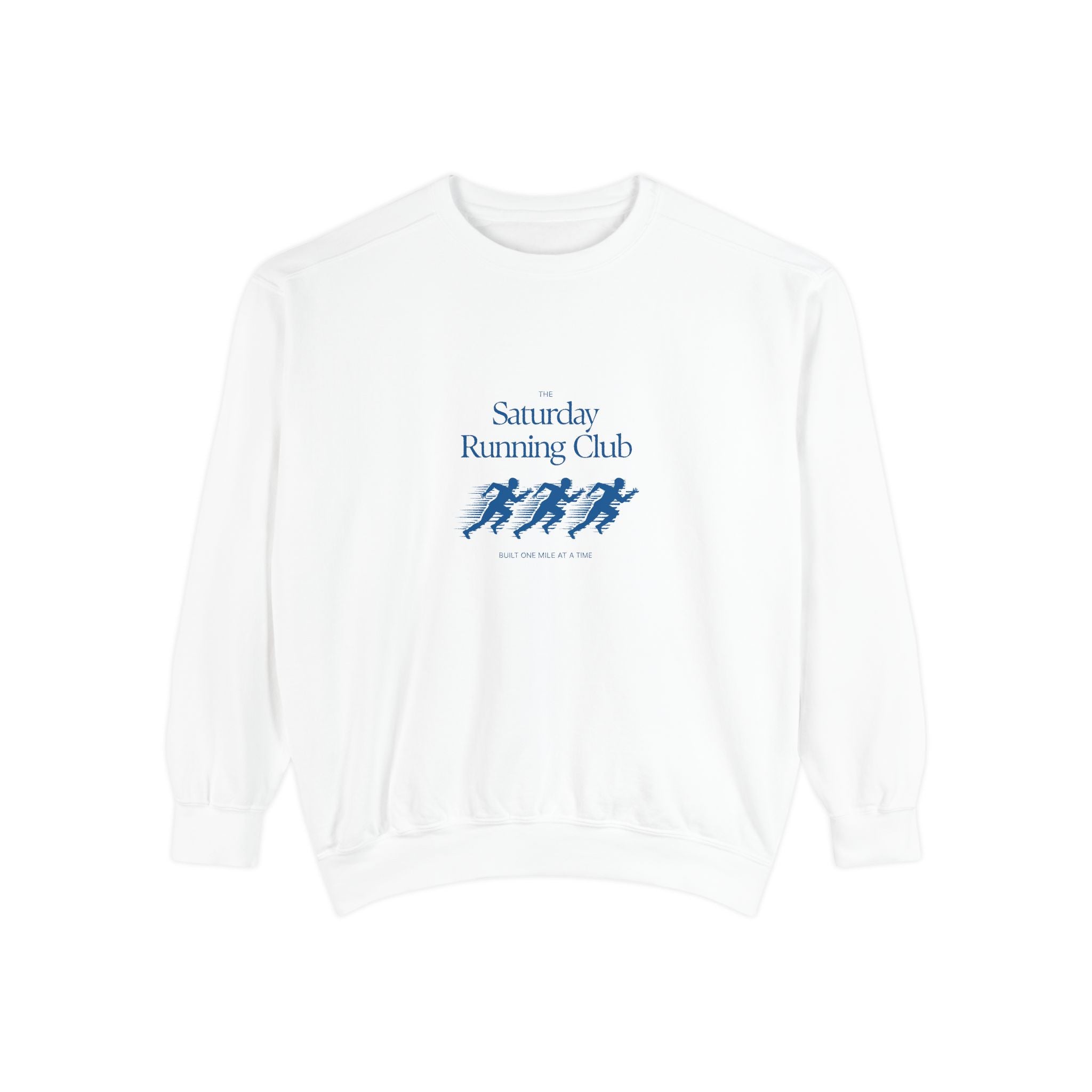Running Club Unisex Garment-Dyed Sweatshirt, Cozy Pullover Sweatshirt, Casual Streetwear, Gift for Her