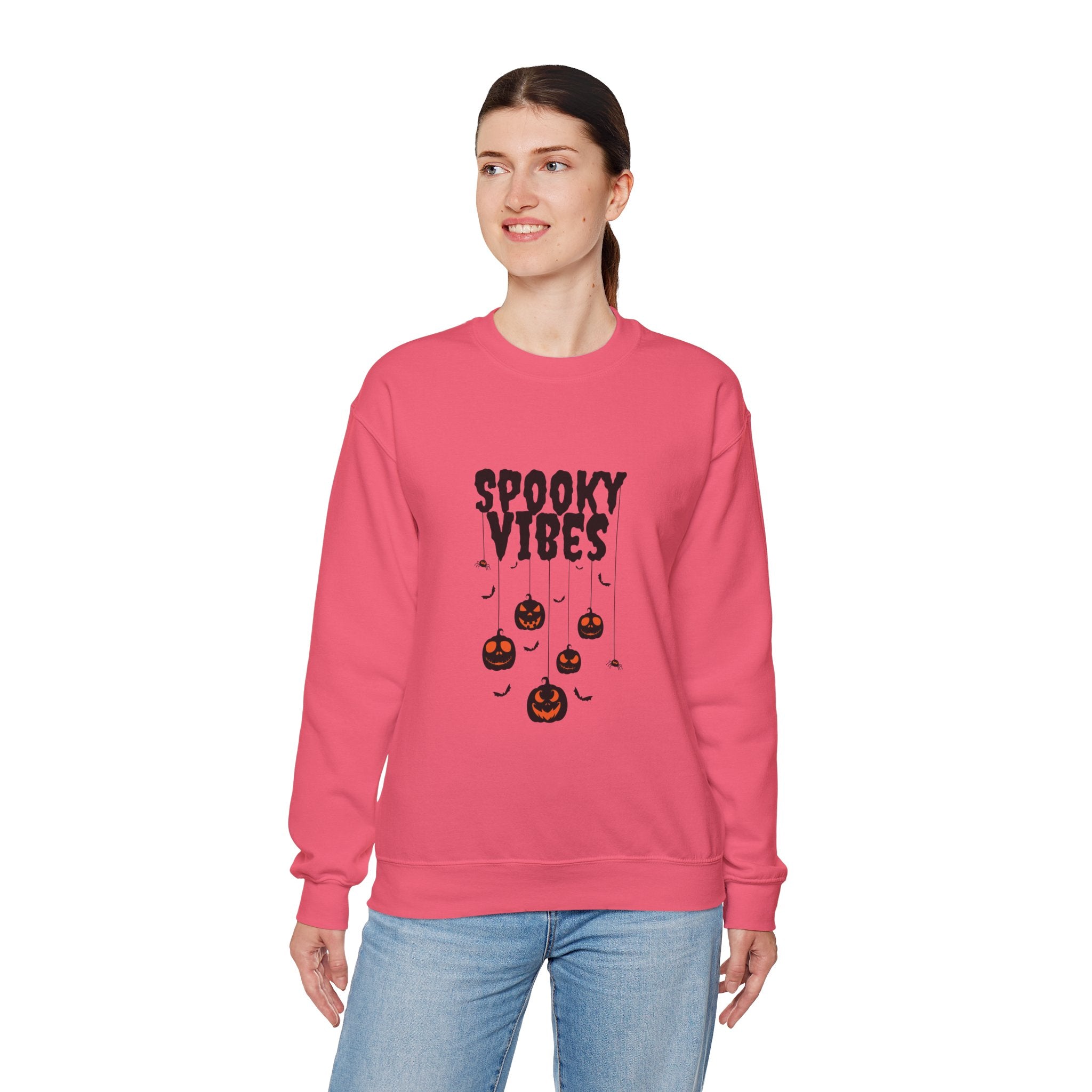 Leafen Spooky Vibes Unisex Garment-Dyed T-Shirt – 100% Ring-Spun Cotton, Soft Relaxed Fit Crewneck Tee for Men & Women
