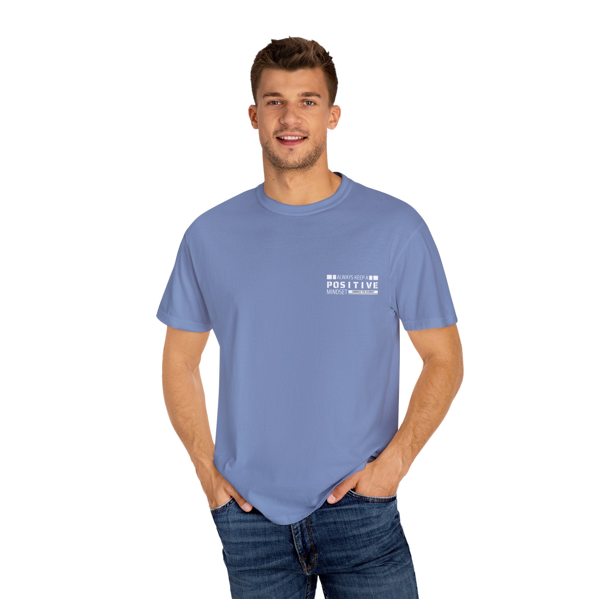Leafen Positive Vibe Unisex Garment-Dyed T-shirt, Casual Wear, Summer Vibe, Gift for Friends, Relaxed Everyday Style