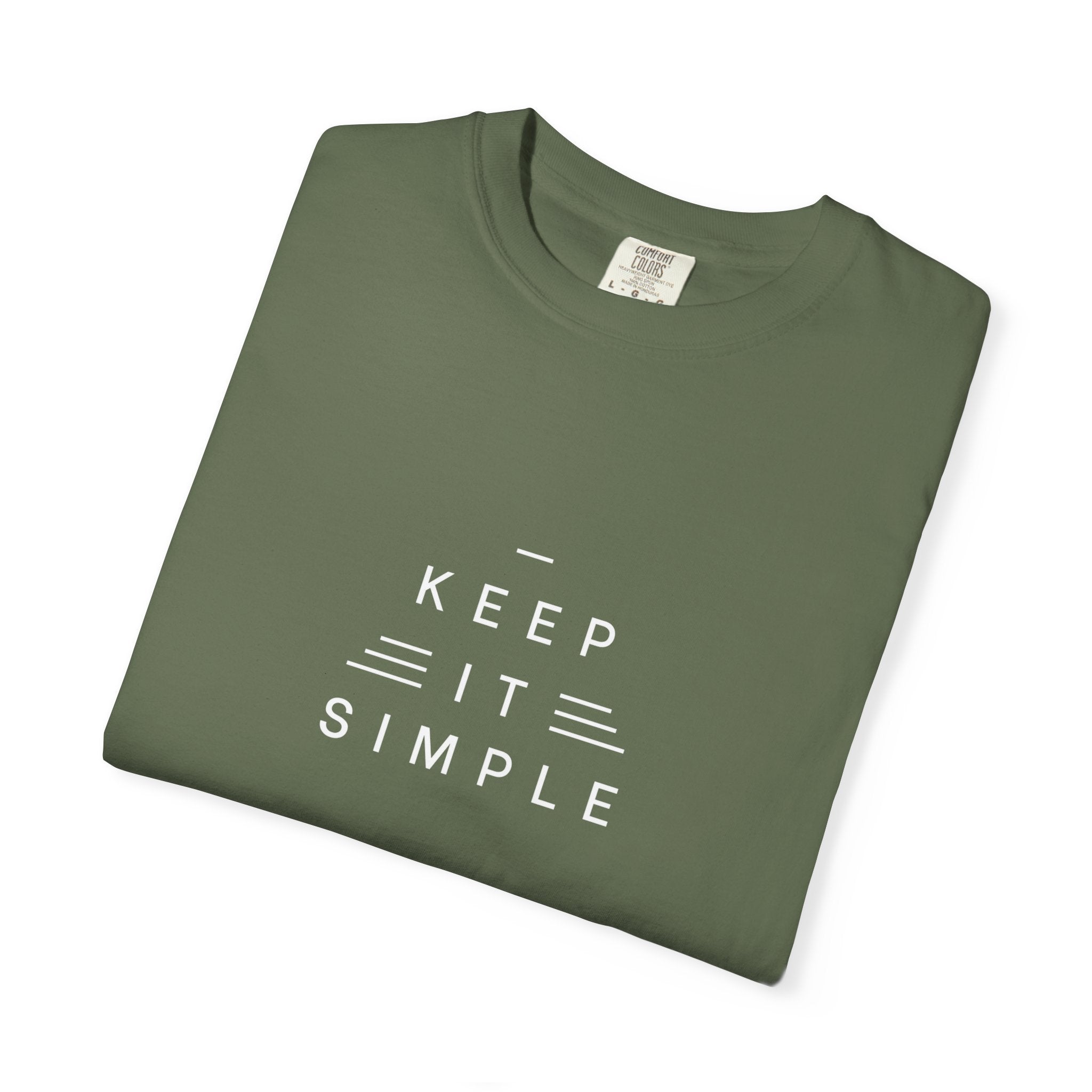 Leafen Keep it Simple Unisex Garment-Dyed T-shirt, Casual Wear, Summer Vibe, Gift for Friends, Relaxed Everyday Style