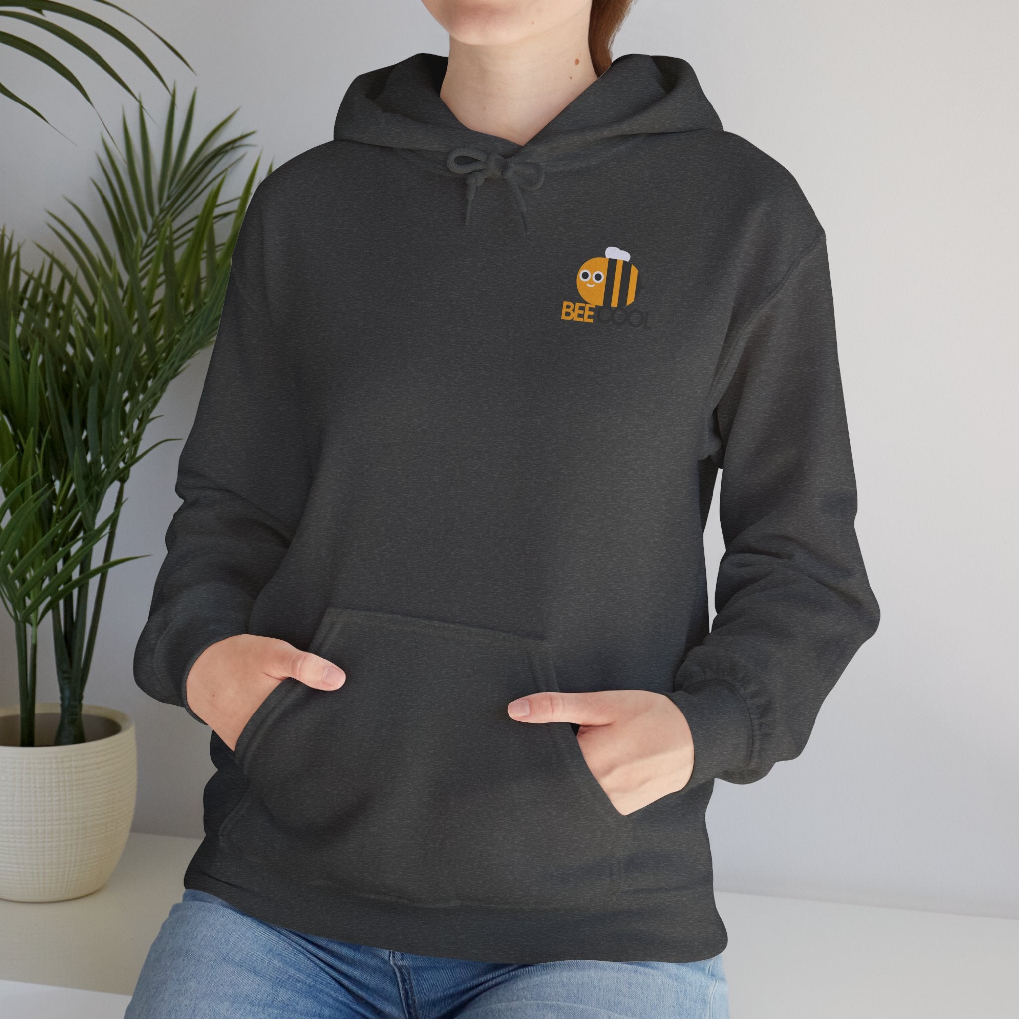 Leafen Bee Cool Unisex Heavy Blend™ Hooded Sweatshirt, Comfortable Casual Wear, Perfect Gift for Nature Lovers