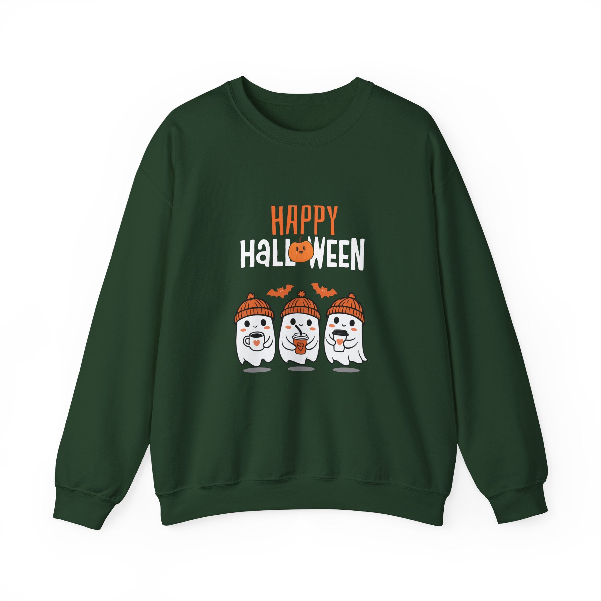 Leafen Happy Halloween Sweatshirt, Cozy Crewneck, Unisex Gift, Perfect for Halloween, Casual Wear