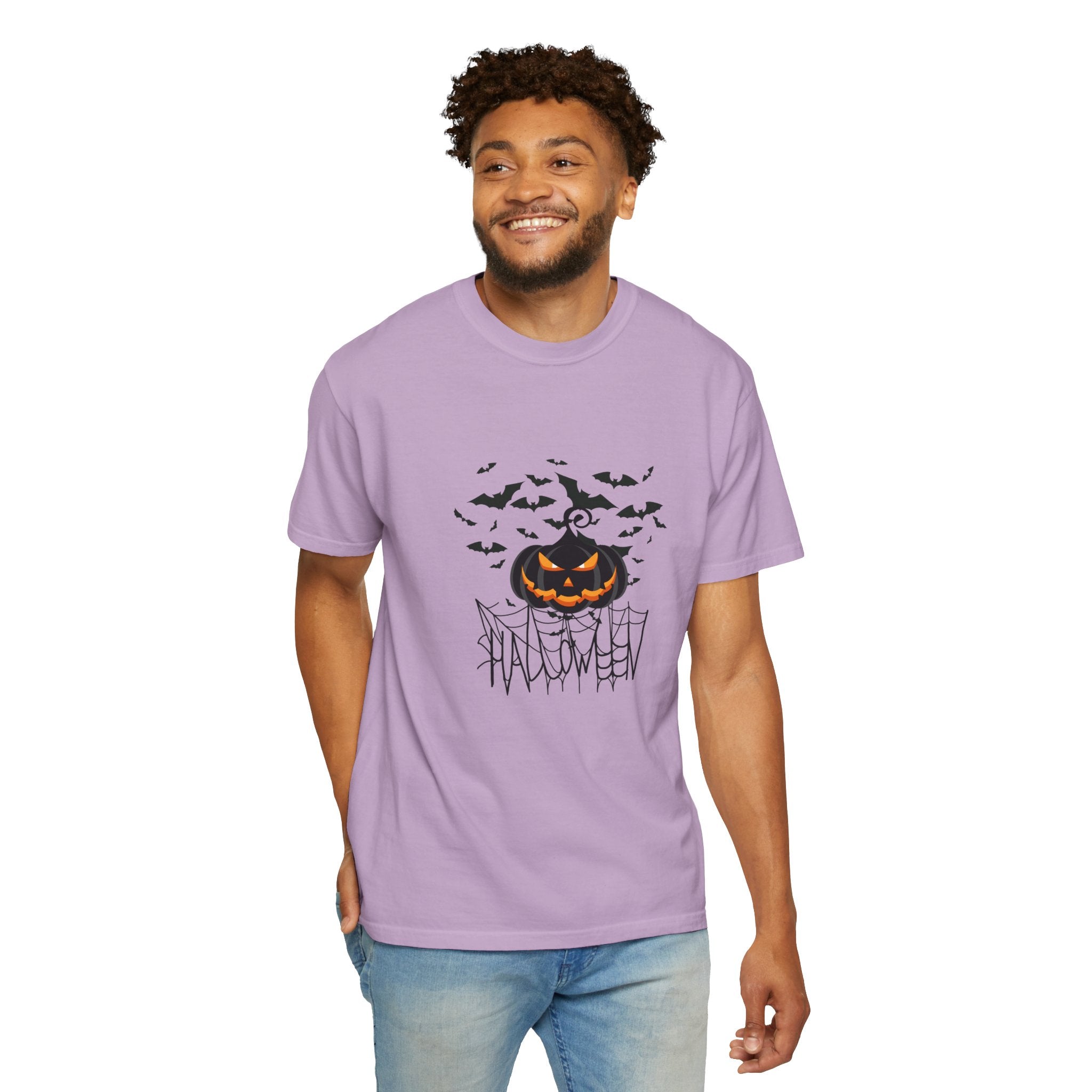 Halloween Vibe Unisex Garment-Dyed T-shirt, Casual Wear, Summer Vibe, Gift for Friends, Relaxed Everyday Style