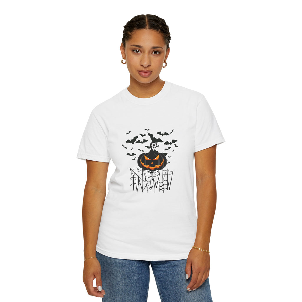 Halloween Vibe Unisex Garment-Dyed T-shirt, Casual Wear, Summer Vibe, Gift for Friends, Relaxed Everyday Style