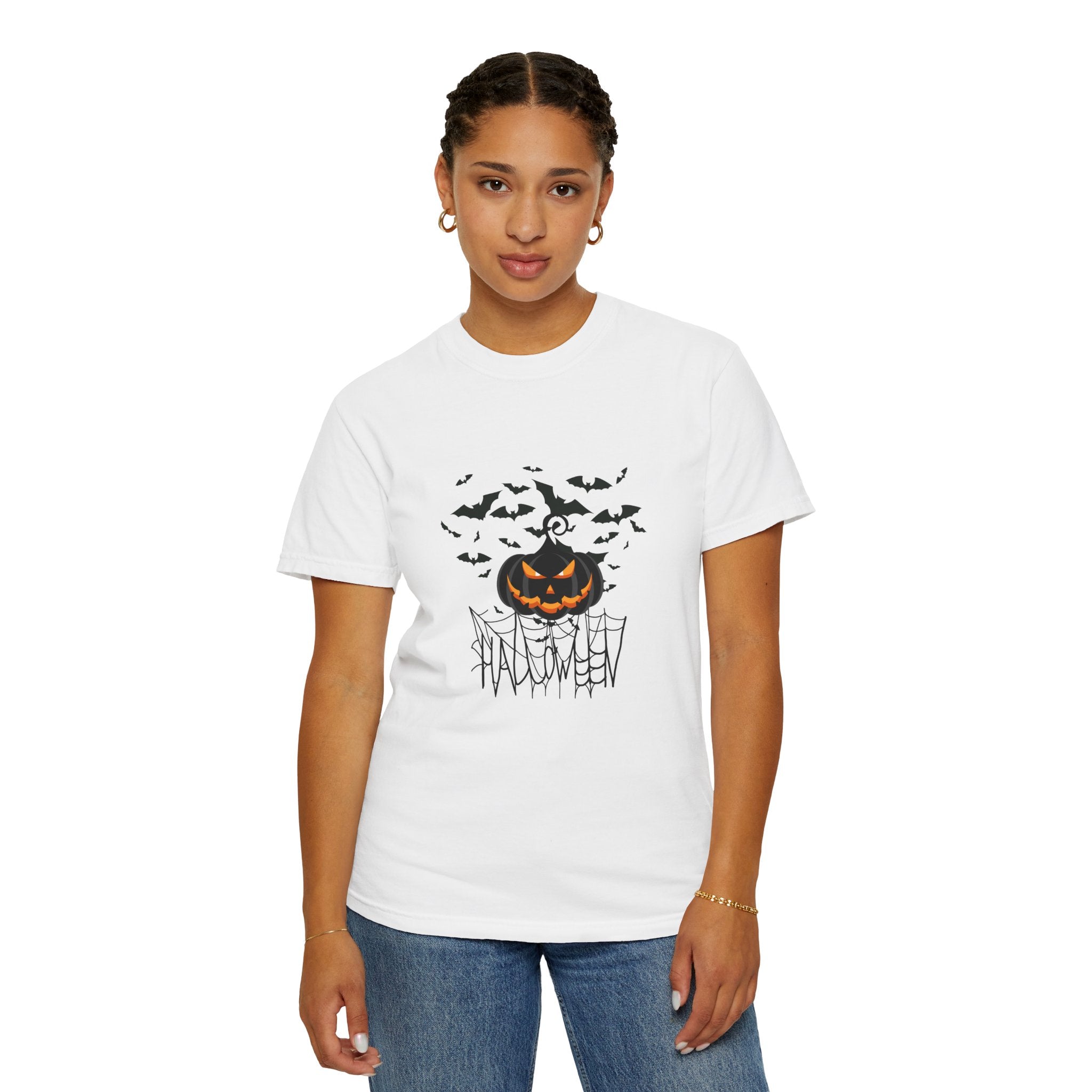 Halloween Vibe Unisex Garment-Dyed T-shirt, Casual Wear, Summer Vibe, Gift for Friends, Relaxed Everyday Style