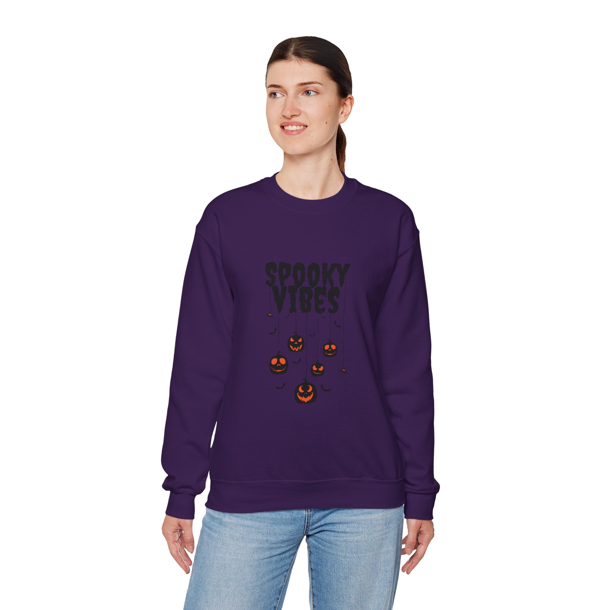 Leafen Spooky Vibes Unisex Garment-Dyed T-Shirt – 100% Ring-Spun Cotton, Soft Relaxed Fit Crewneck Tee for Men & Women