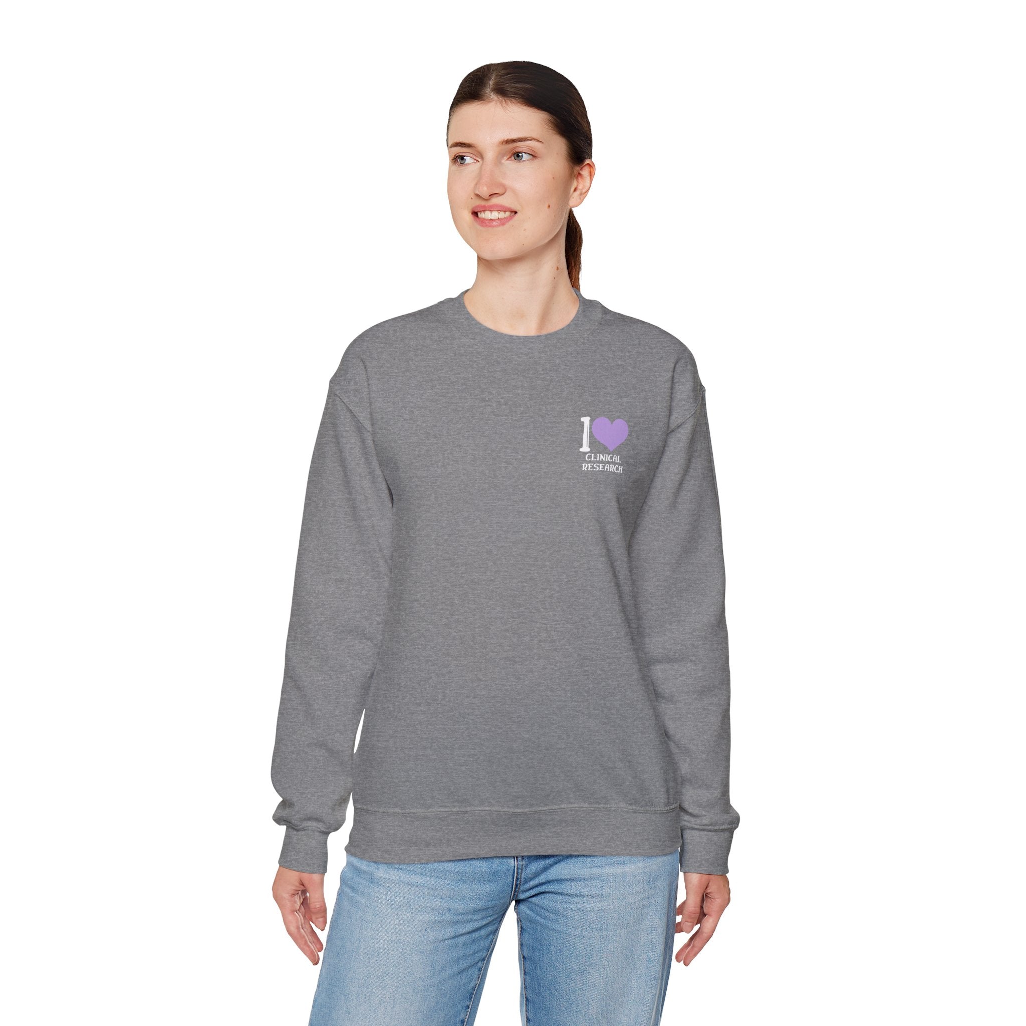 Leafen I Love Research Sweatshirt, Cozy Crewneck, Unisex Gift, Perfect for Researchers, Science Lovers, Casual Wear
