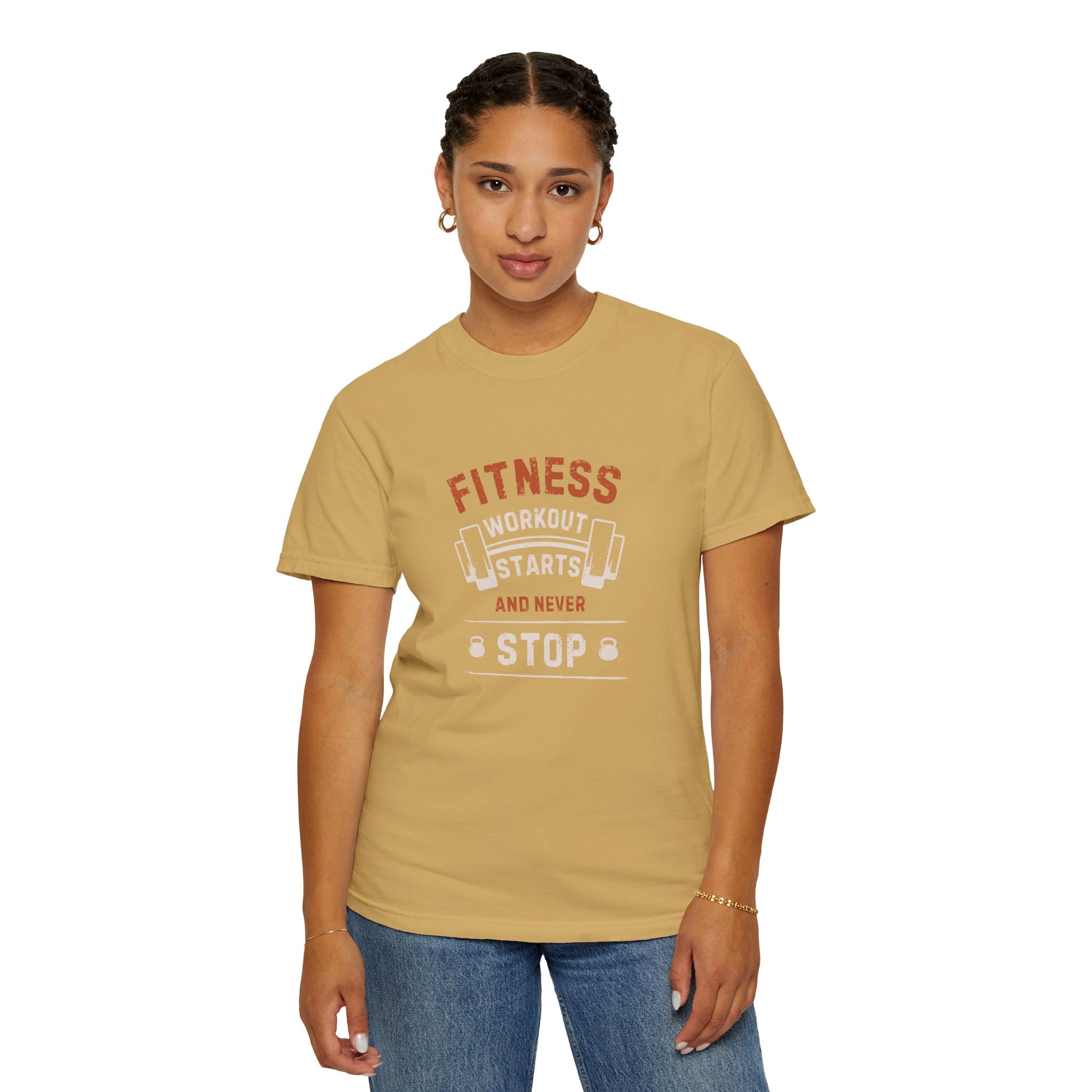 Fitness Workout Unisex Garment-Dyed T-shirt, Casual Wear, Summer Vibe, Gift for Friends, Motivational Relaxed Everyday Style