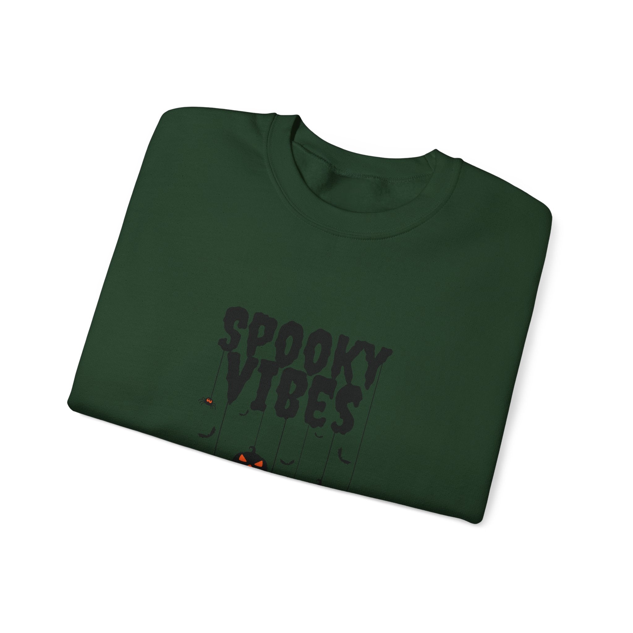 Leafen Spooky Vibes Unisex Garment-Dyed T-Shirt – 100% Ring-Spun Cotton, Soft Relaxed Fit Crewneck Tee for Men & Women