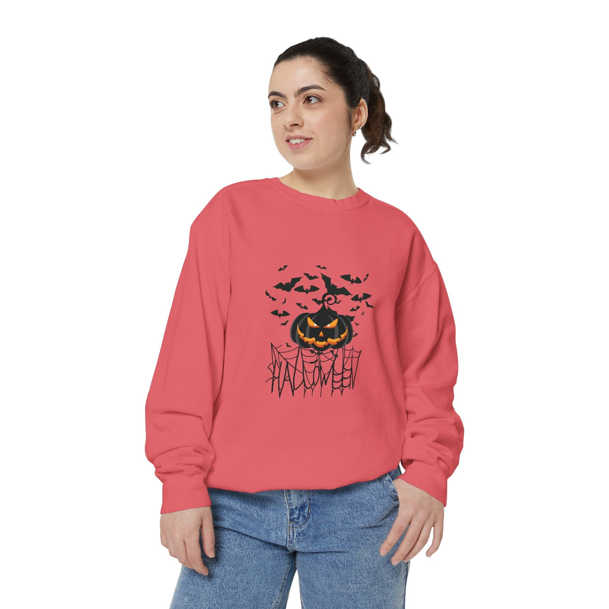 Leafen Halloween Web Unisex Sweatshirt, Casual Crewneck, Gift for Friends, Motivational Apparel, Everyday Comfort Wear